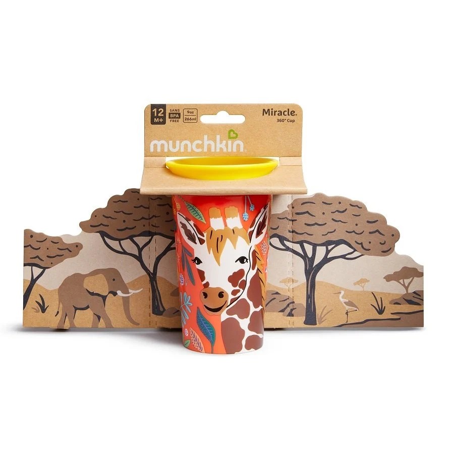 Munchkin Mucize 360° Wildlove Alıştırma Bardağı, 12ay+, 266ml,Zürafa, 1 Paket