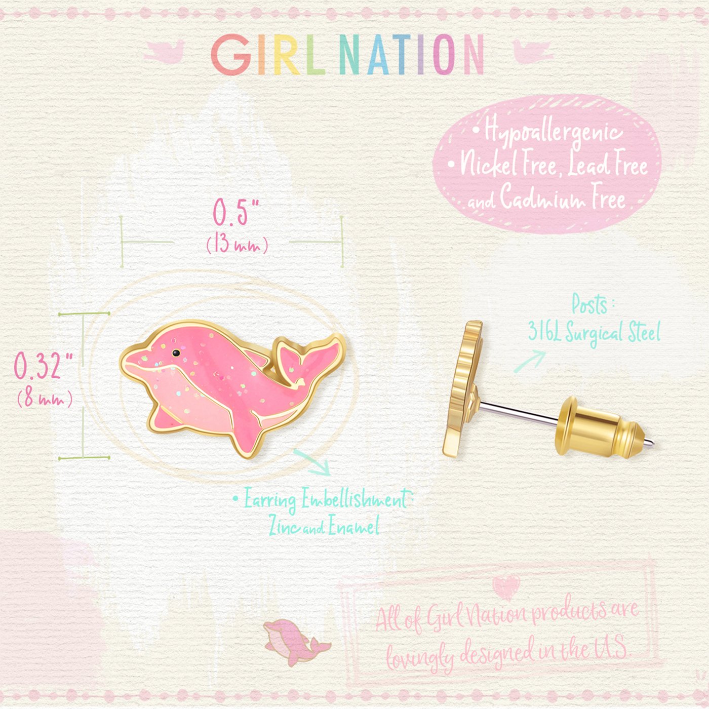 Girl Nation Küpe - Dazzling Dolphin