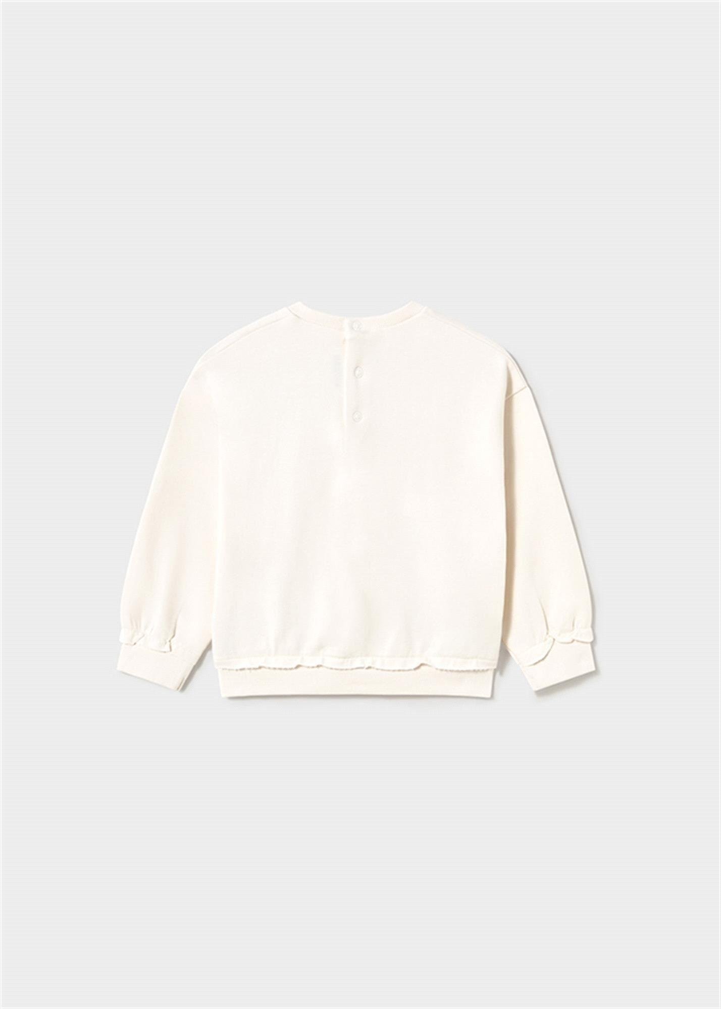Mayoral Kız Bebek İşlemeli Sweatshirt Açık Bej