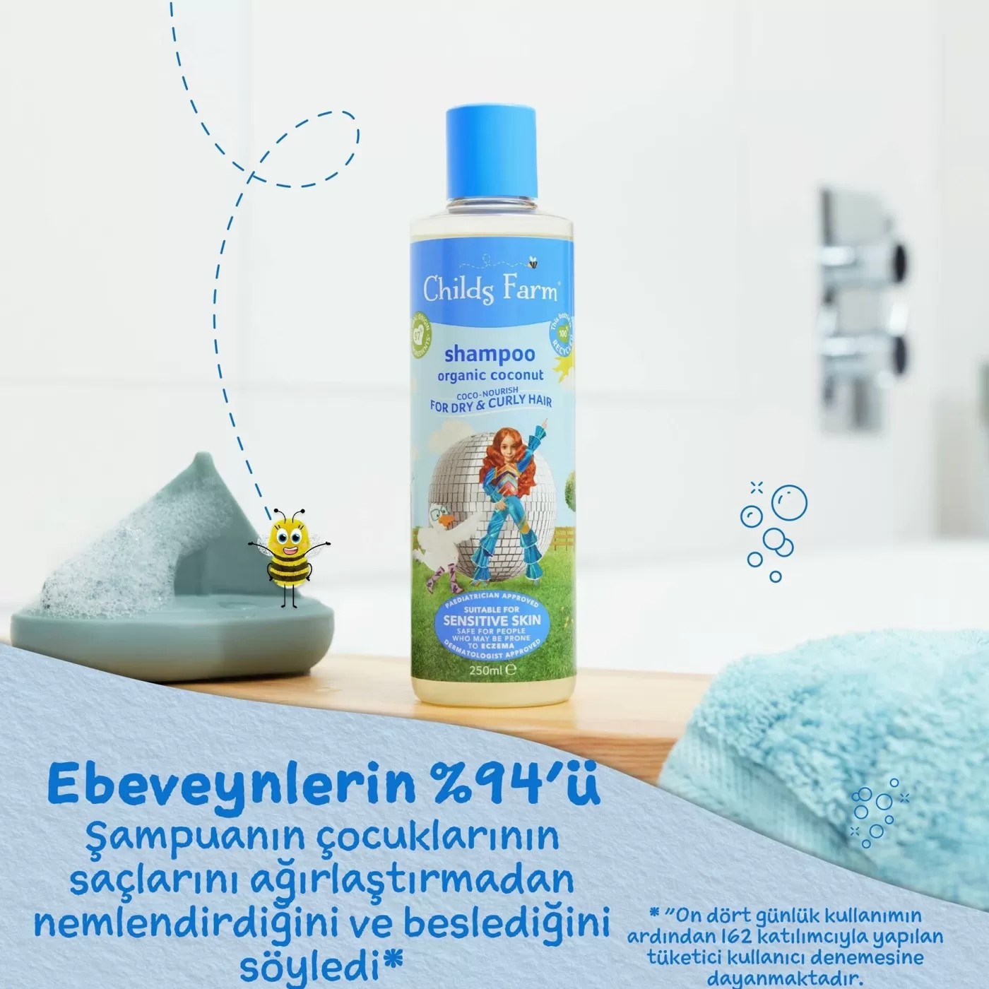 Childs Farm Kuru ve Kıvırcık Saçlar için Hindistan Cevizi Özlü Şampuan 250ml