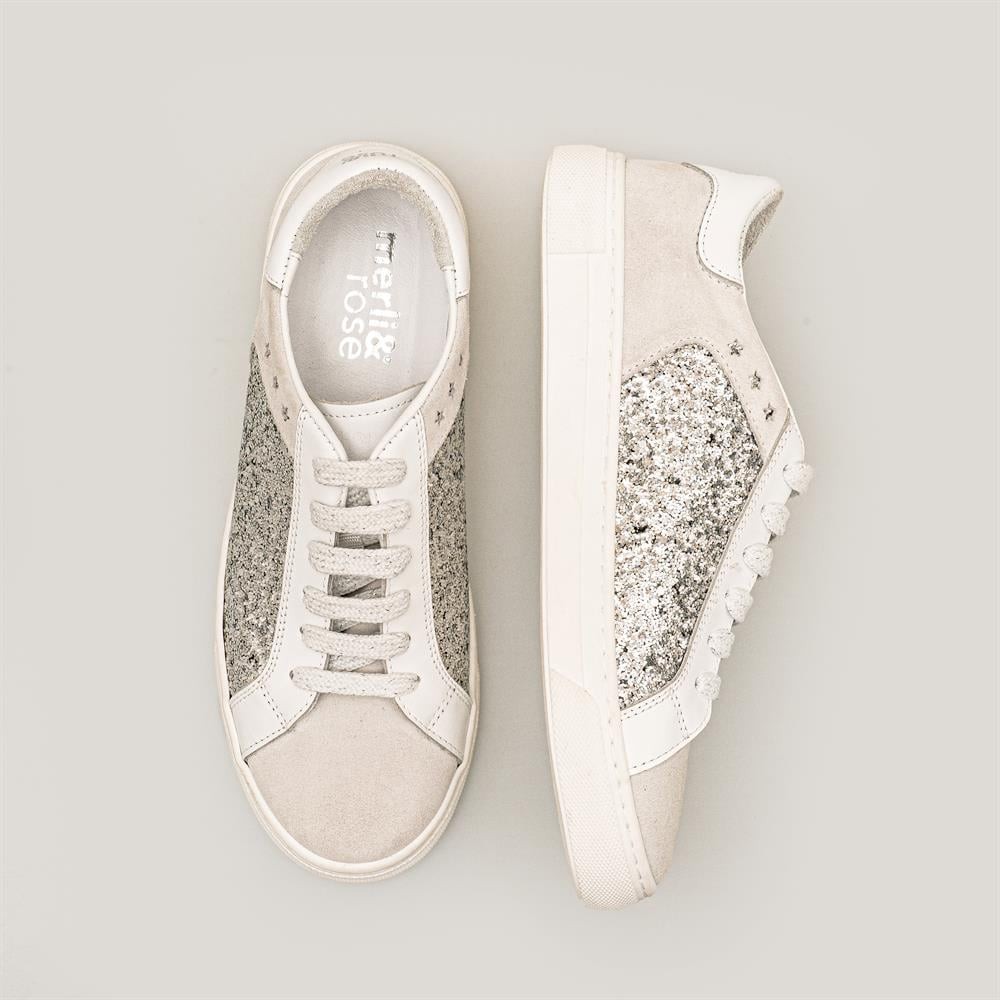 Merli&Rose Glow Kadın Sneaker | Beyaz-Glare Silver-Beyaz