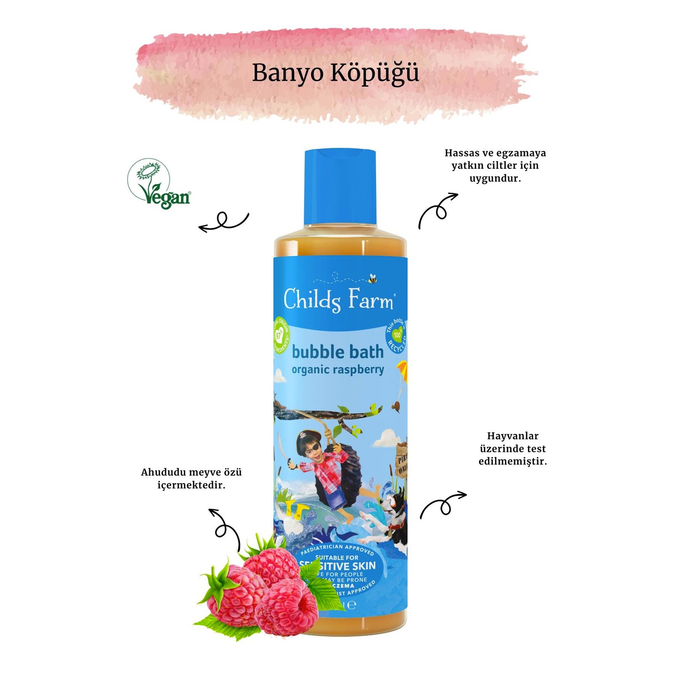 Childs Farm Organik Ahududu Özlü Banyo Köpüğü 250ml