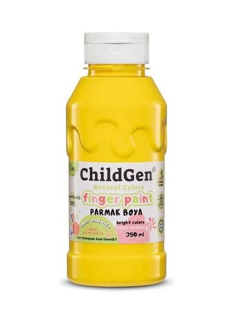 ChildGen - Süper Yıkanabilir Parmak Boya 3x350 ml şişe - SARI TURUNCU MOR