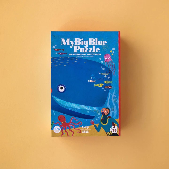 LONDJI Puzzle My Big Blue - 36 Parça Yapboz Büyük Mavim