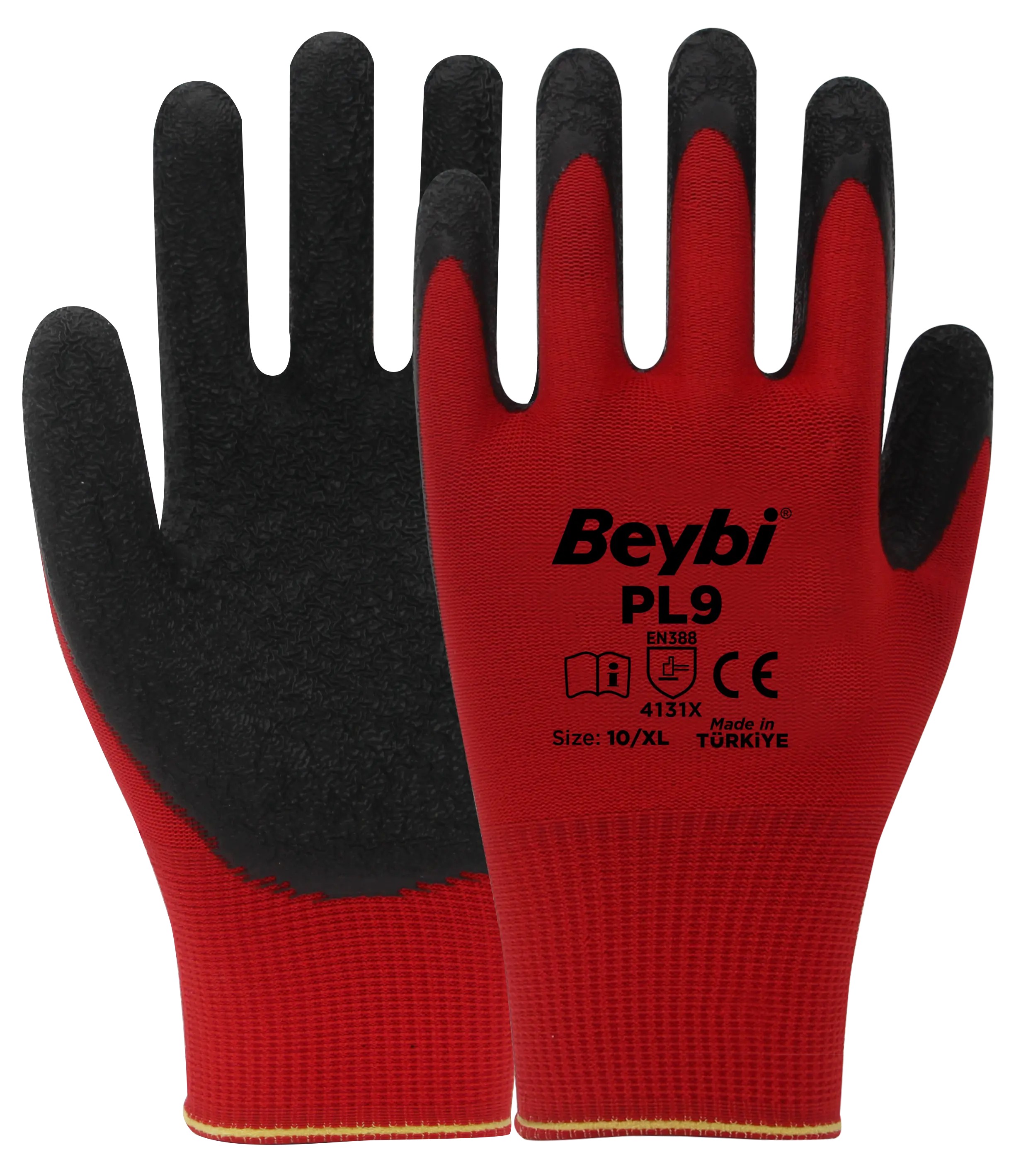 Beybi PL9 Polyester Örme Lateks Eldiven Koli (288 Çift)