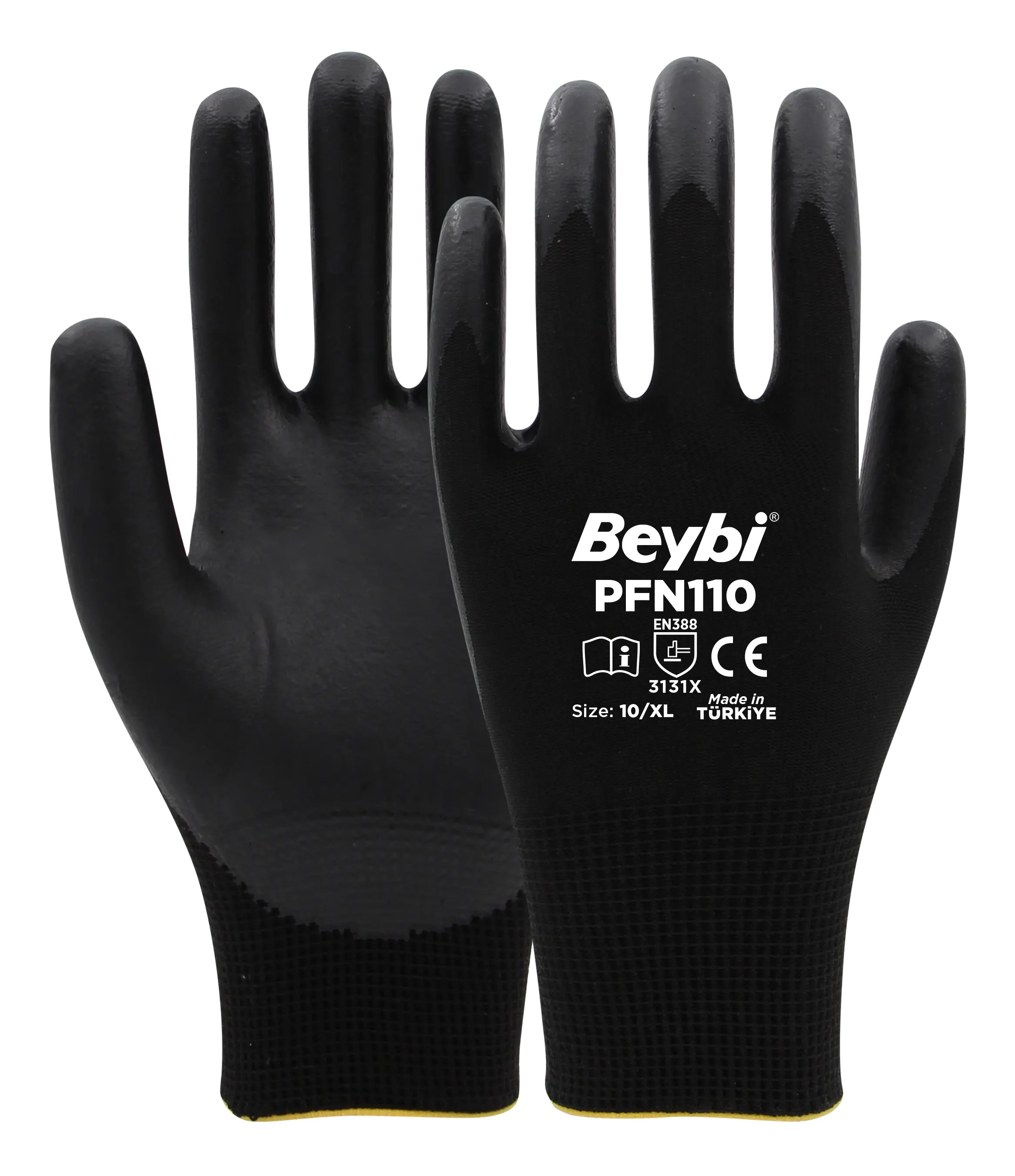 Beybi PFN110 Polyester Örgü Üzeri ½ Köpük Nitril Kaplı Eldiven