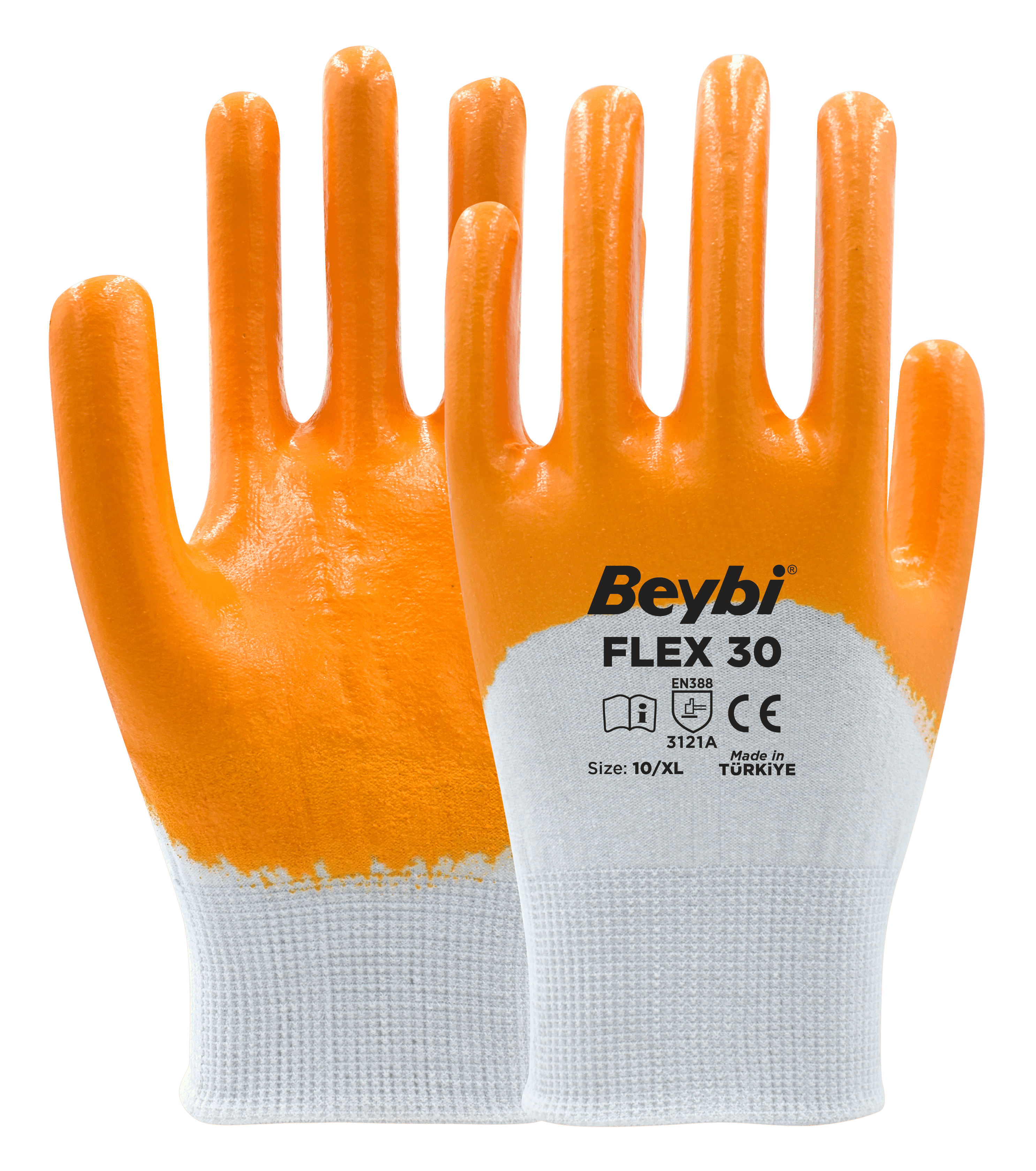 Beybi Flex30 Nitril Kaplı İş Eldiven Koli (Ekomomik)