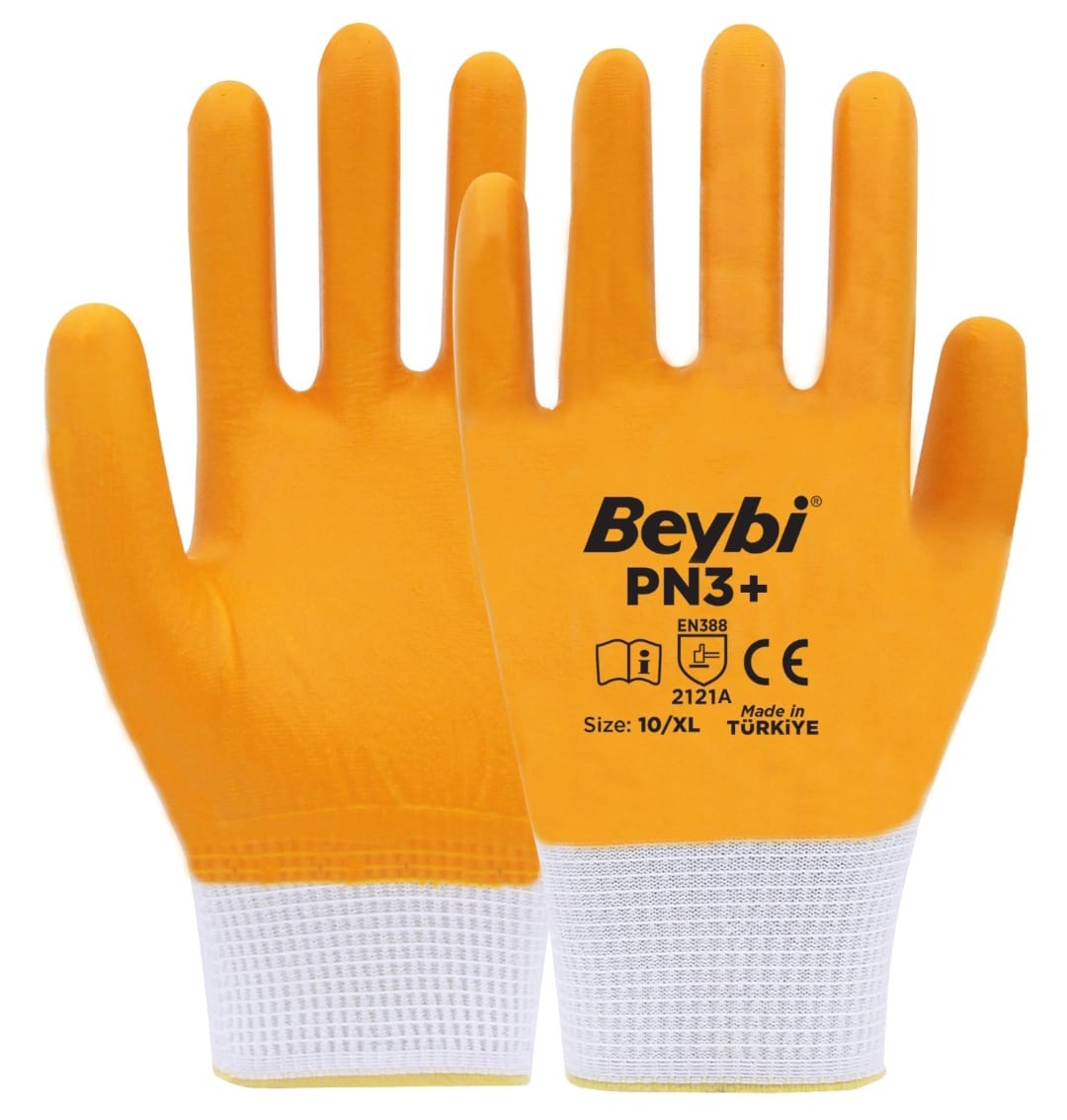 Beybi PN3+ Polyester Örme Nitril Eldiven