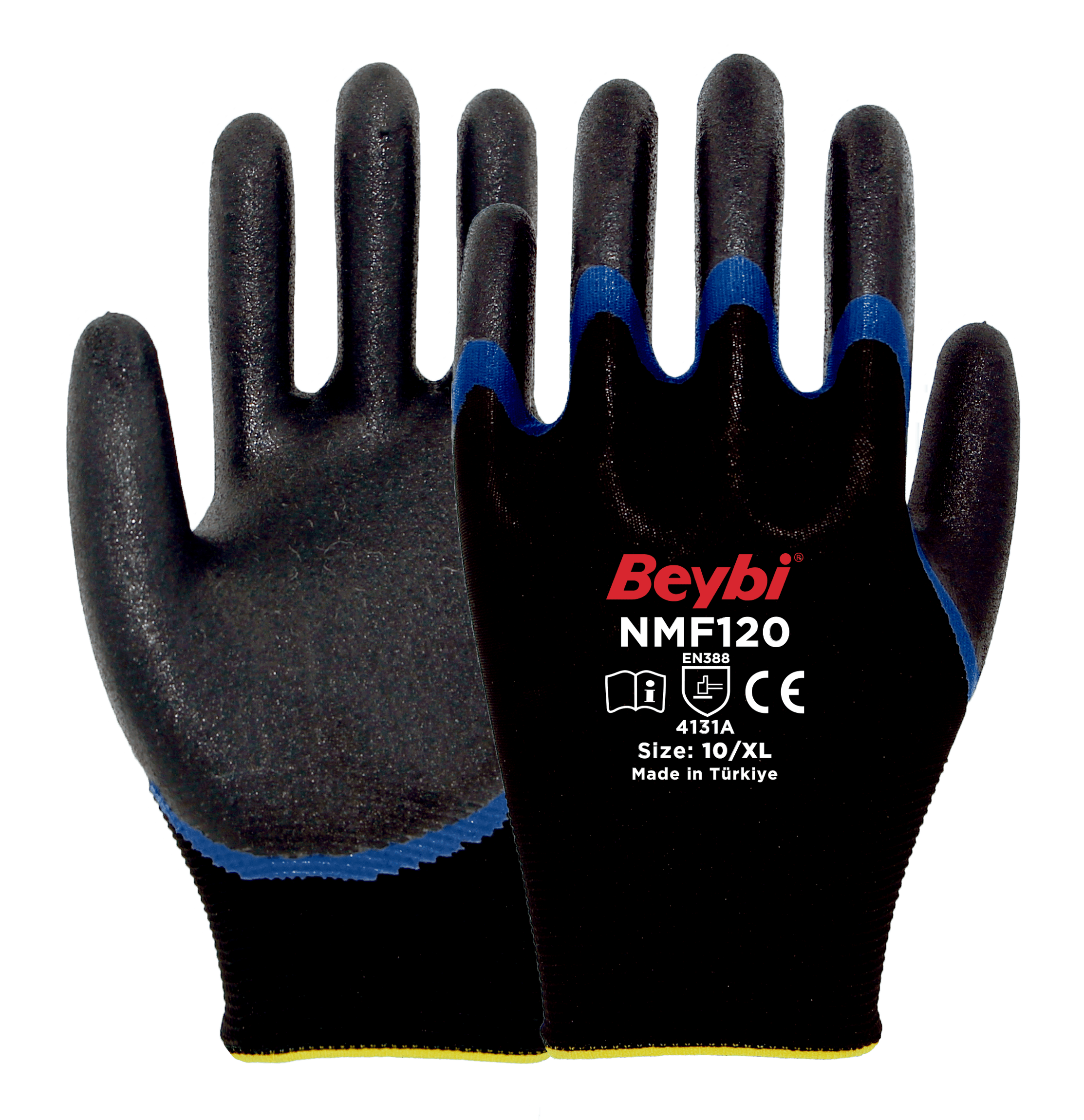 Beybi NMF120 Mikro Köpük Nitril Kaplı Polyester Örgü Eldiven Koli