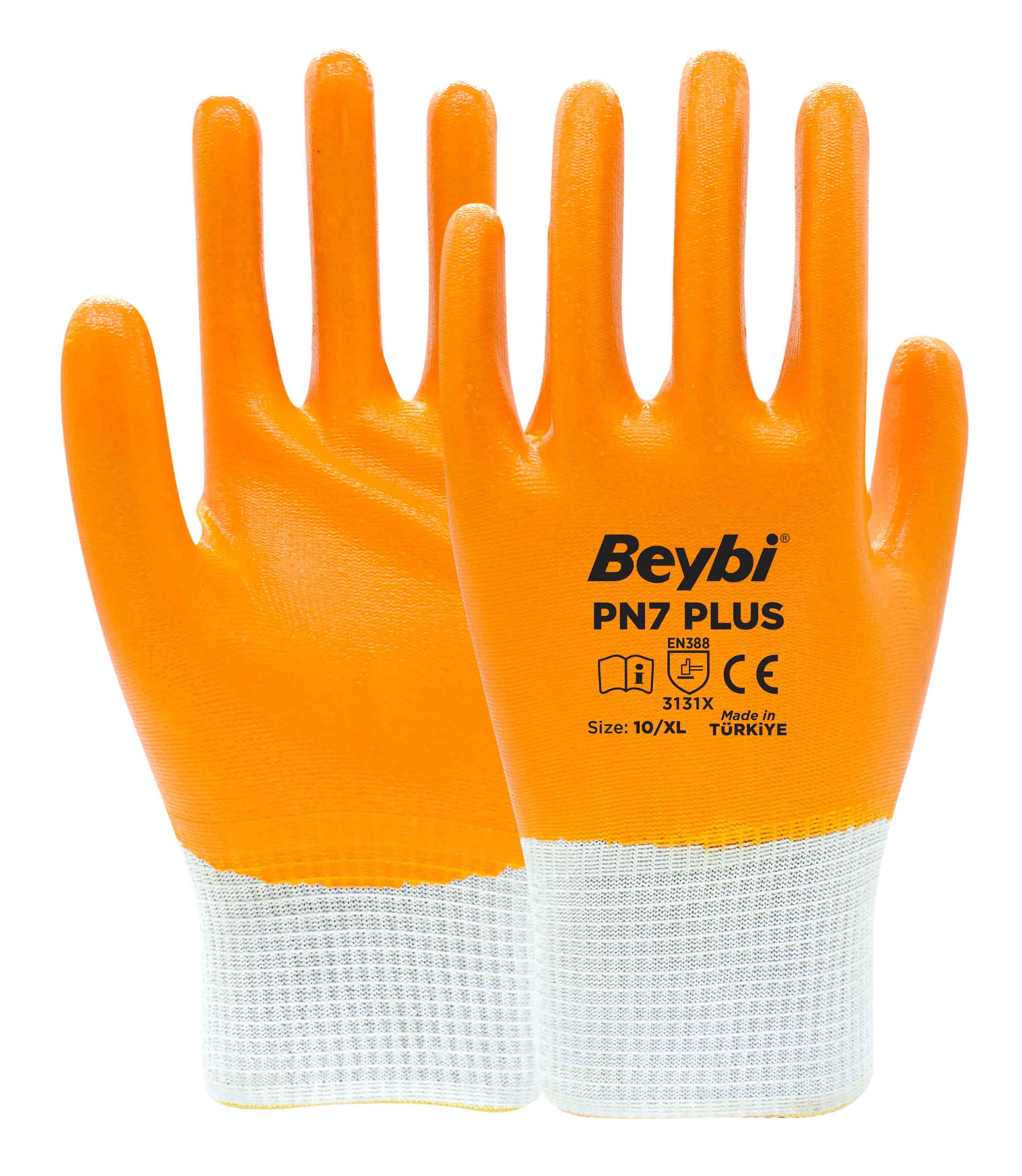 Beybi PN7+ Polyester Örme Nitril Eldiven Koli (288 Çift)