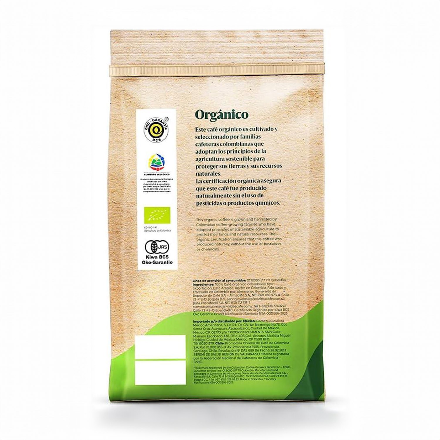 Organico Orta Kavrulmuş Organik Çekirdek Kahve 454gr