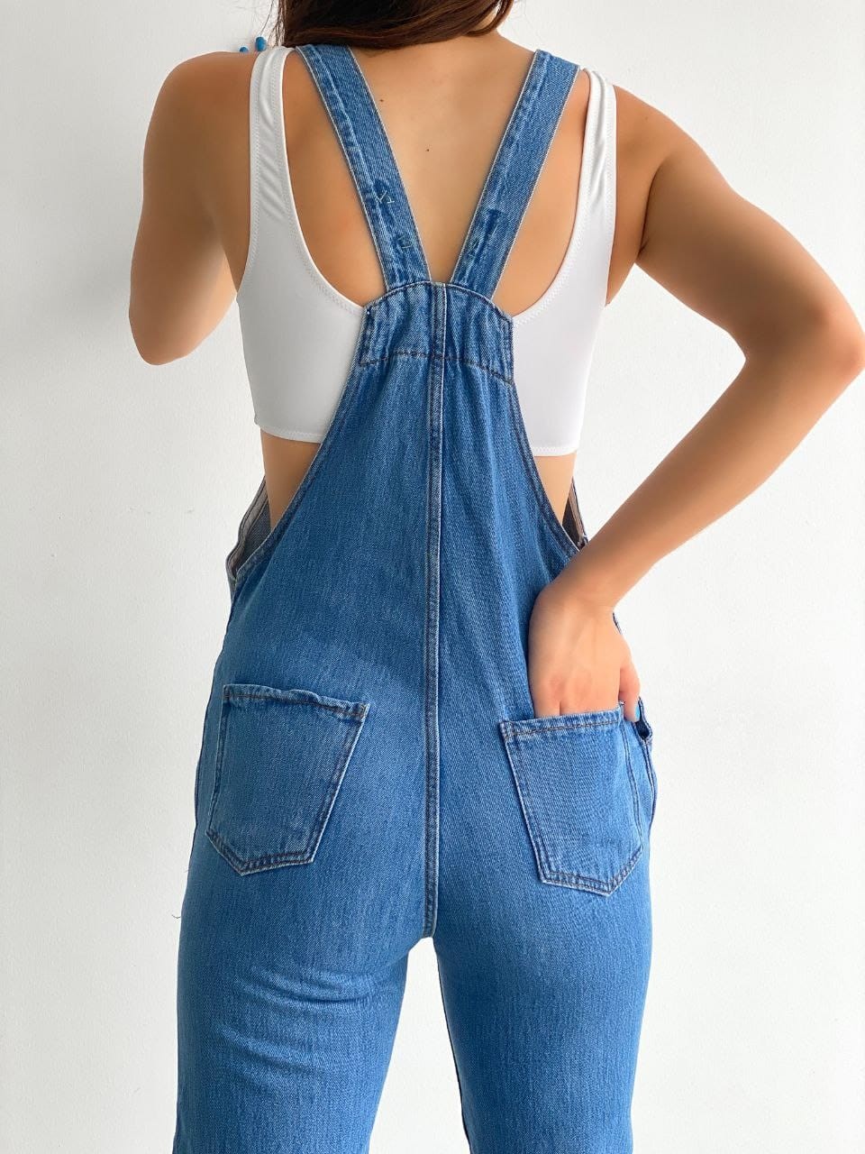Askılı Denim Bahçıvan Salopet Tulum