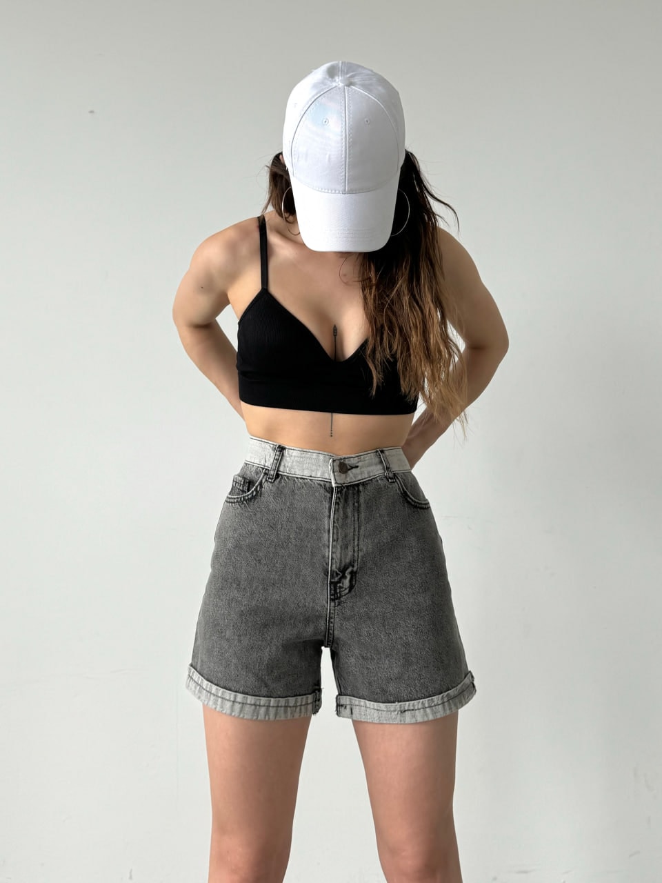 Duble Paça Yıkamalı Denim Şort - Görsel 4