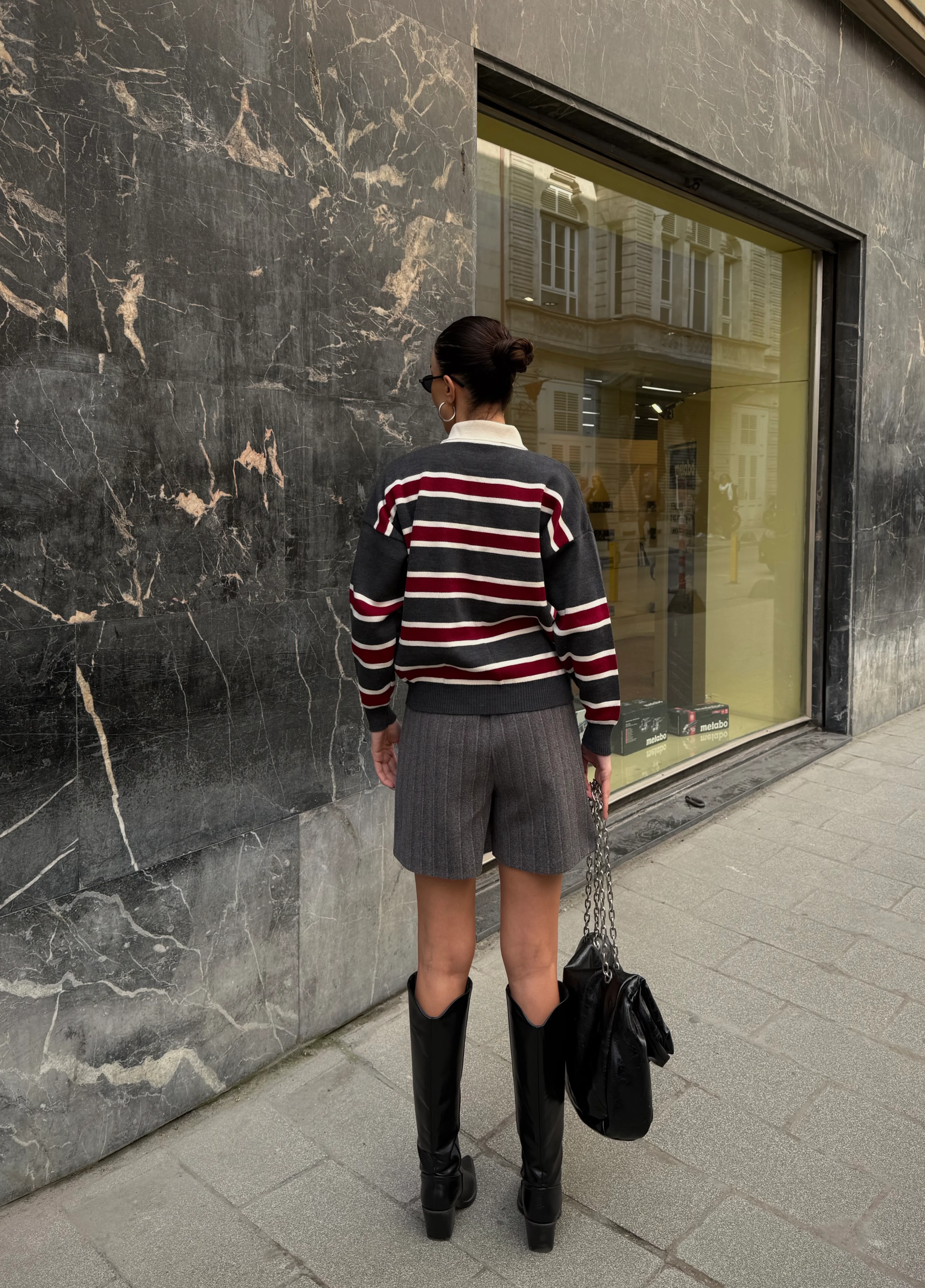 Polo Yaka Oversize Triko Sweatshirt