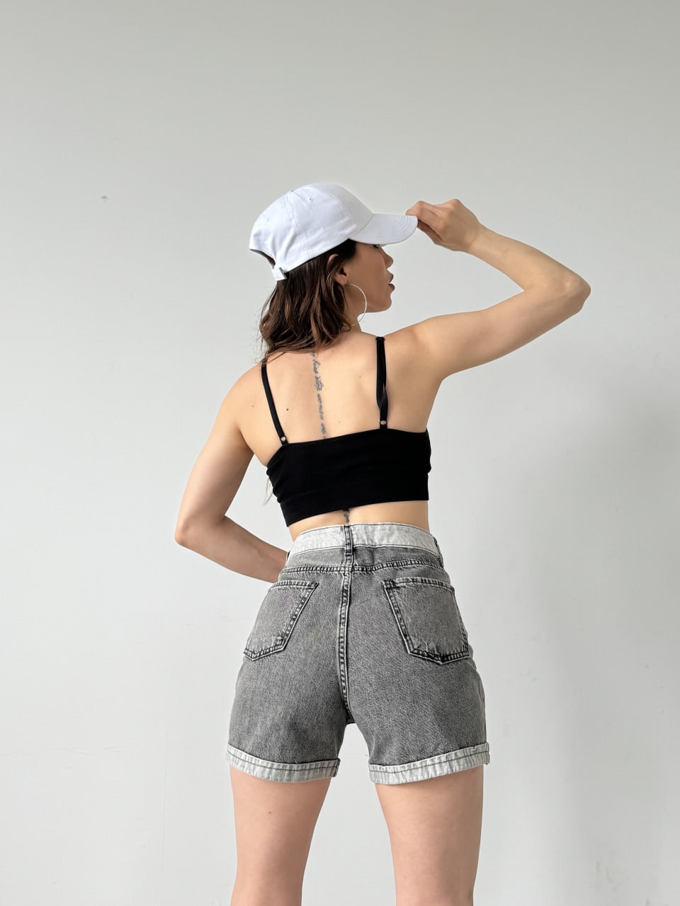 Duble Paça Yıkamalı Denim Şort - Görsel 6