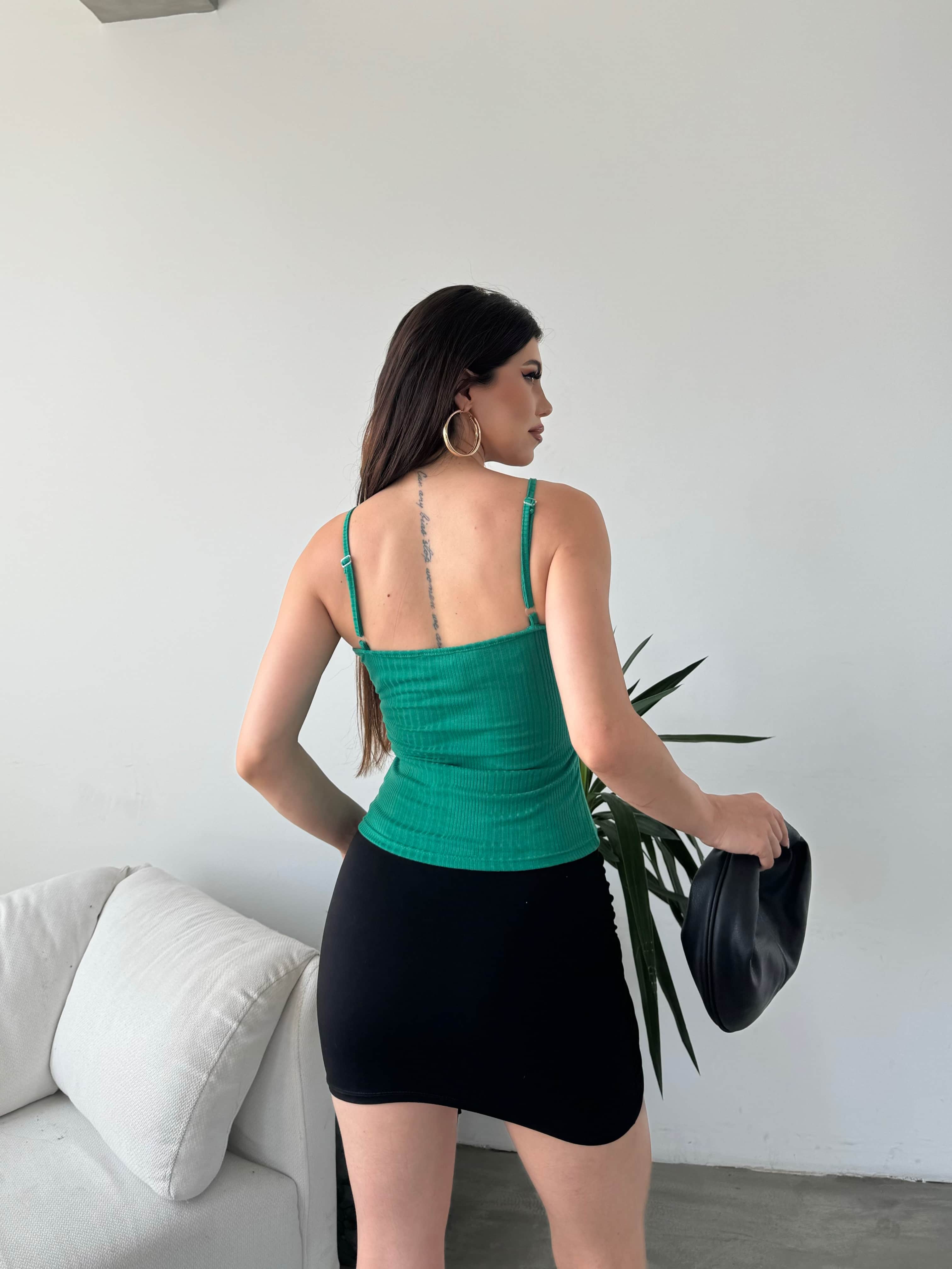 İp Askılı Volan Detaylı Bluz
