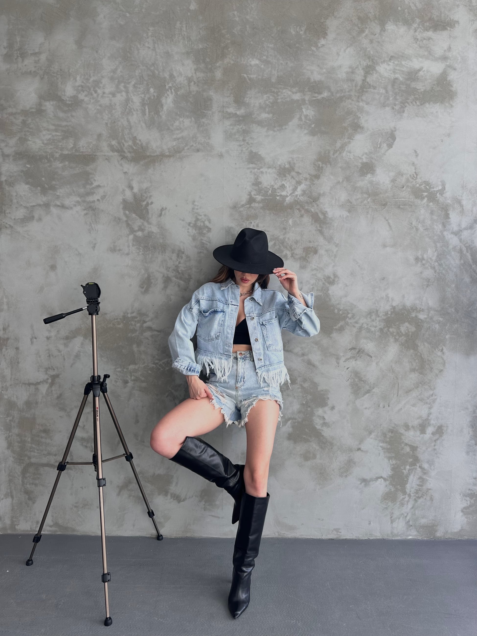 Saçak Detaylı Denim Ceket - Görsel 7