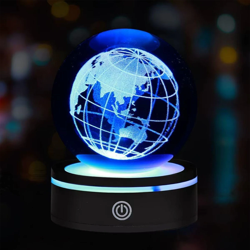 Dünya Tasarımlı Usb'li Dönen Cam Küre