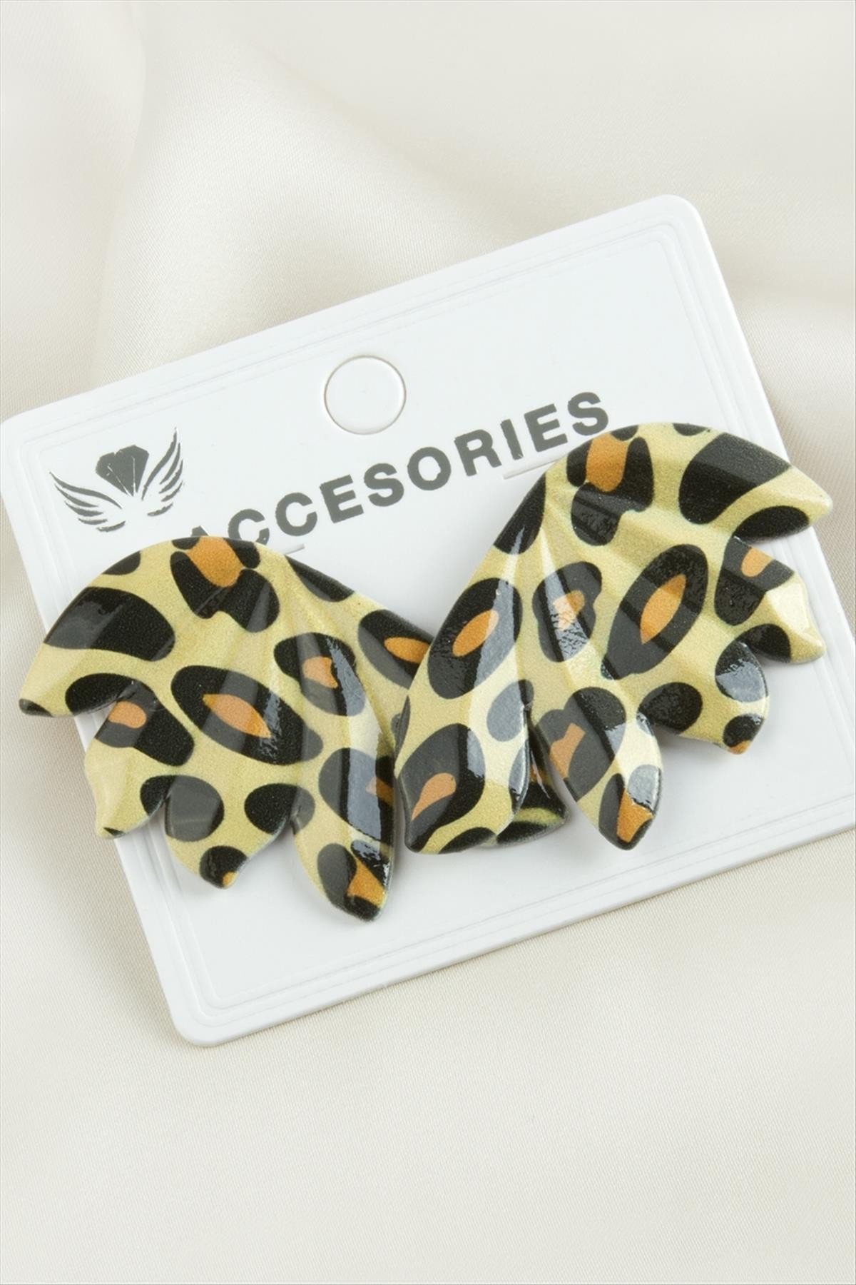 Leopar Desenli Yeni Sezon Metal Küpe