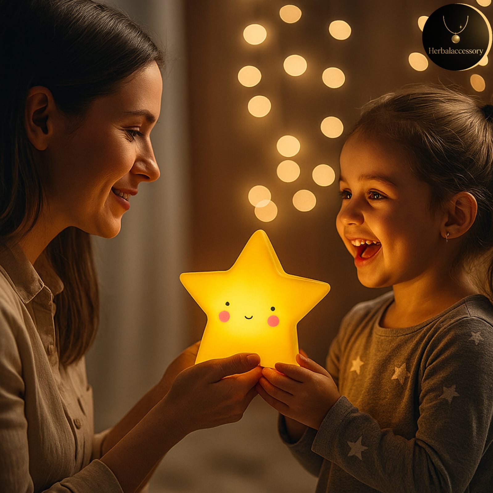 Gülen Yıldız Tasarımlı Led Işıklı Masa Lambası 1 ADET