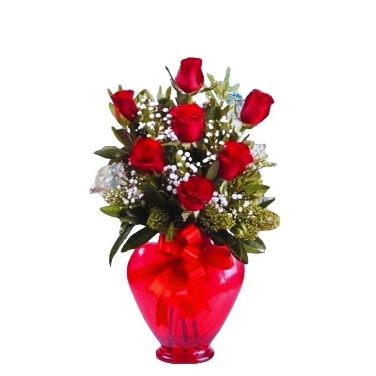 KALPLİ VAZODA 7 ADET GÜL