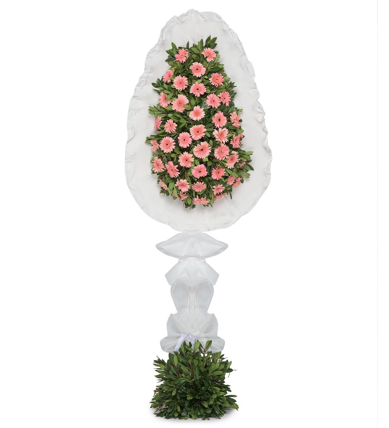 PEMBE GERBERA TEKLİ ÇELENK