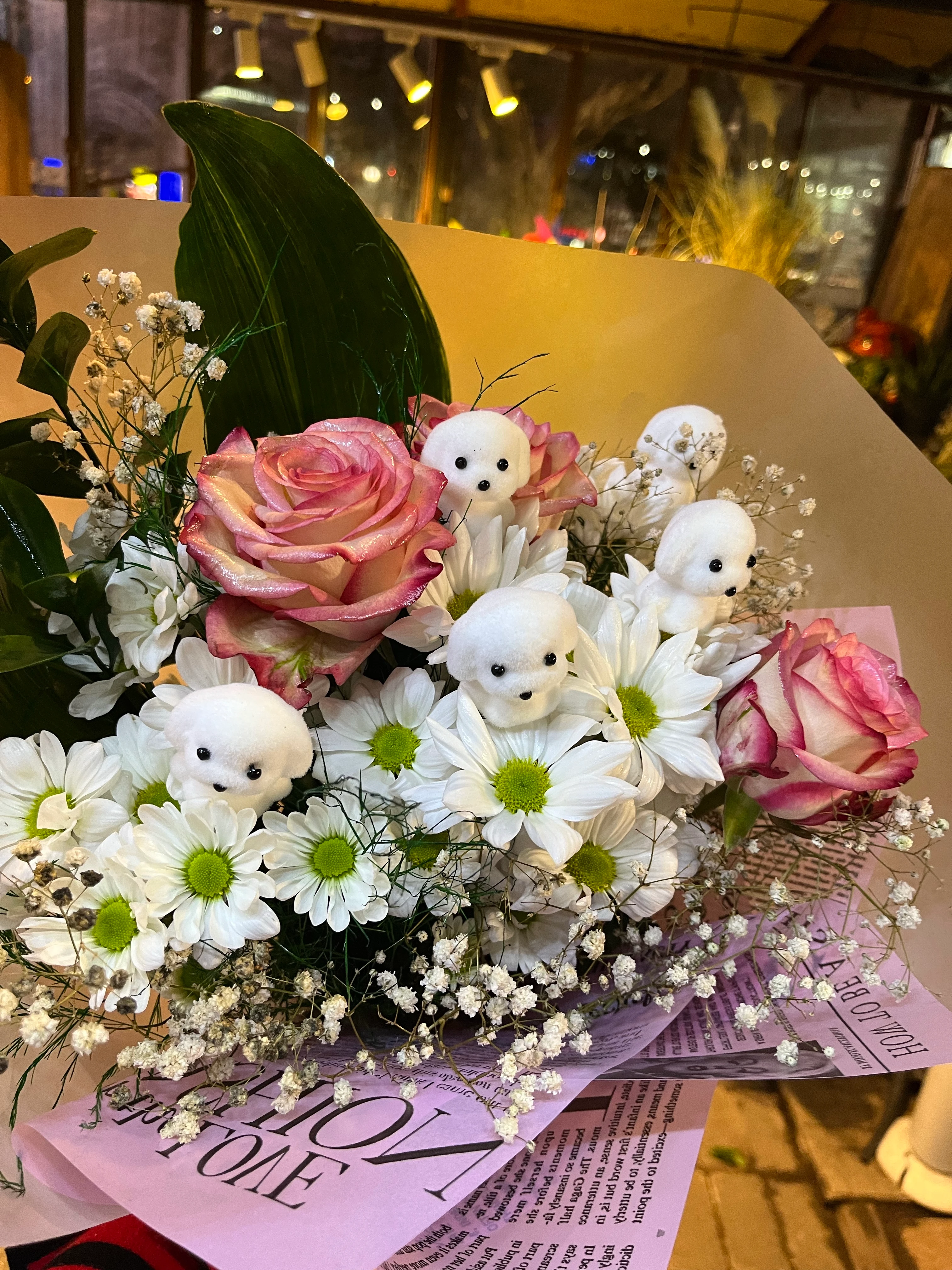 3 Güllü Papatya Buketi