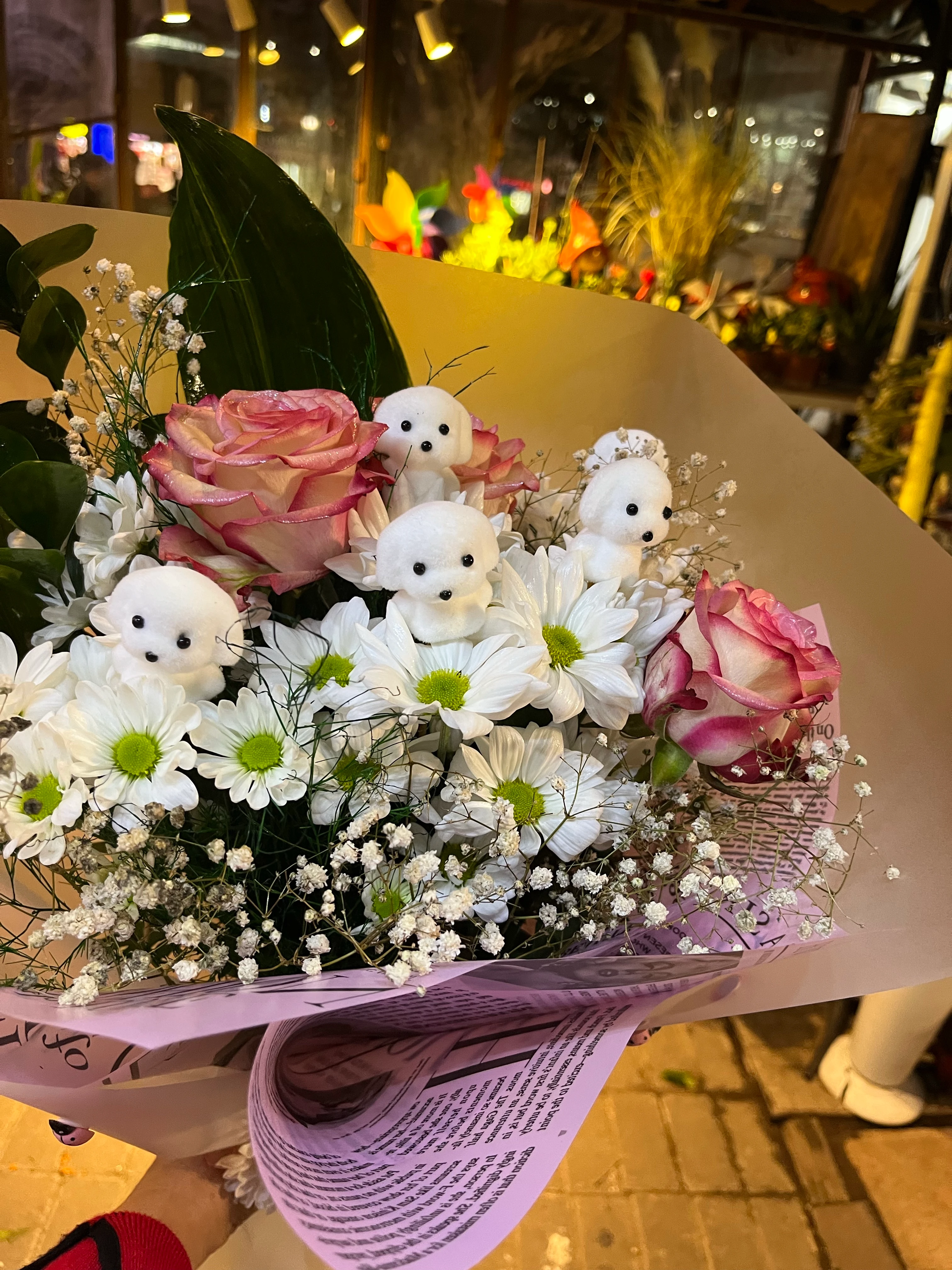 3 Güllü Papatya Buketi