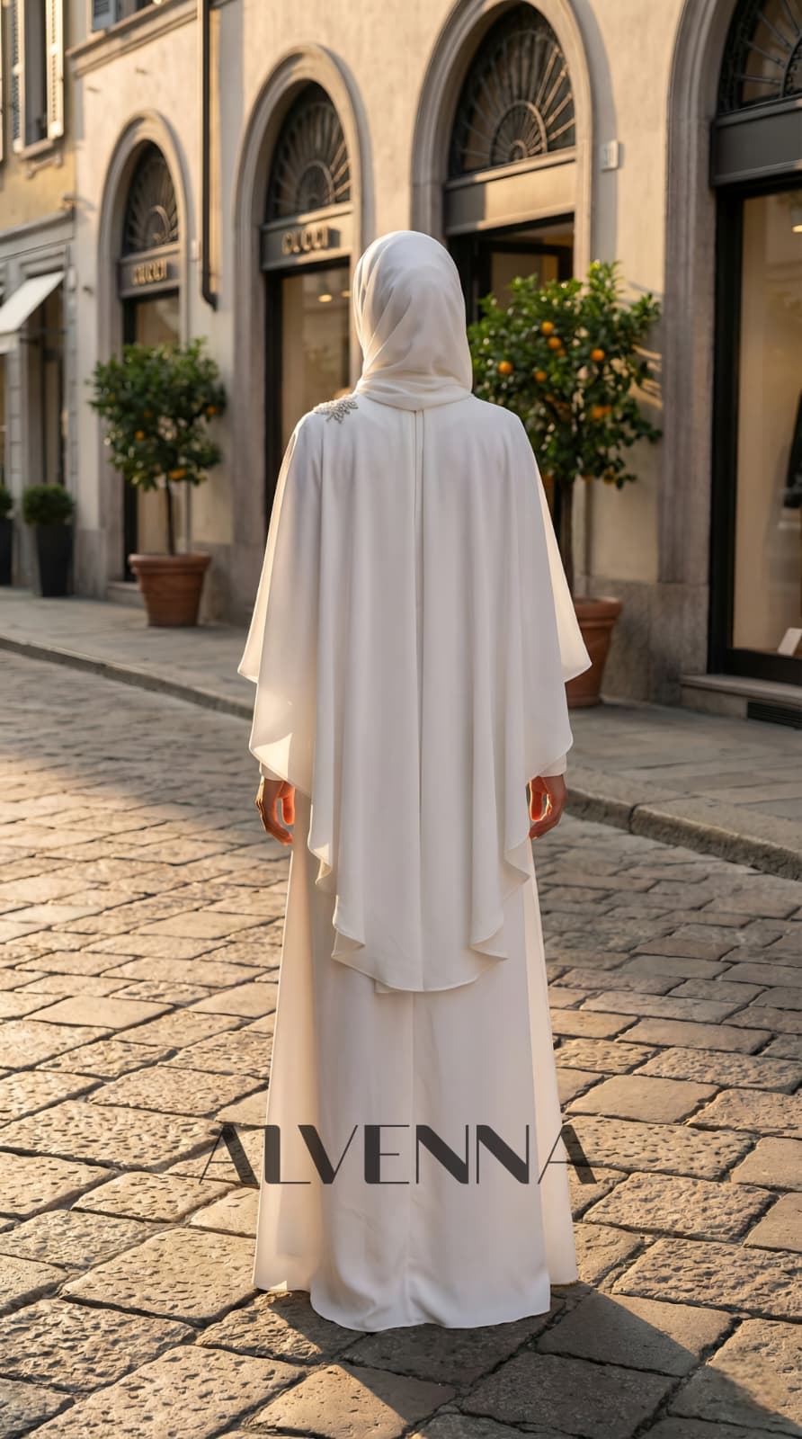 A2223 Asude Tesettür Abiye | Beyaz