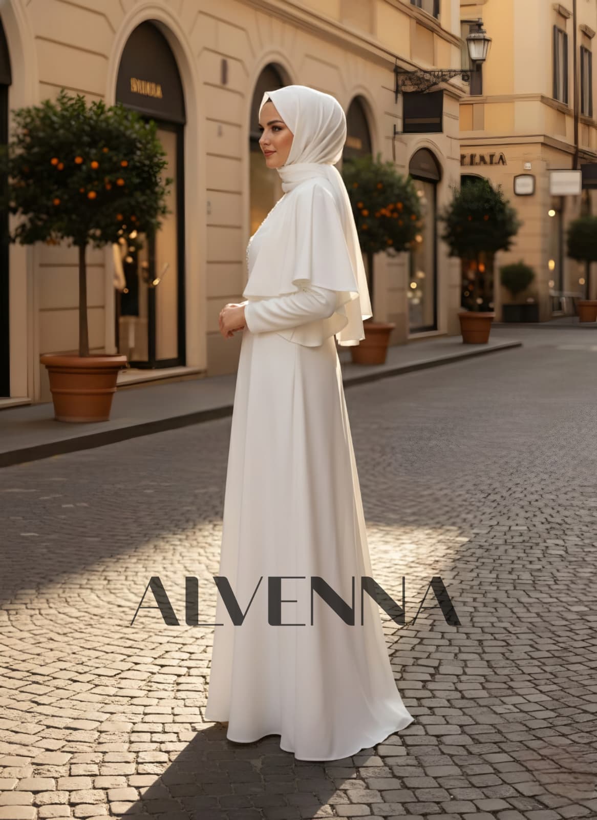 A2215 Ahenk Tesettür Abiye | Beyaz