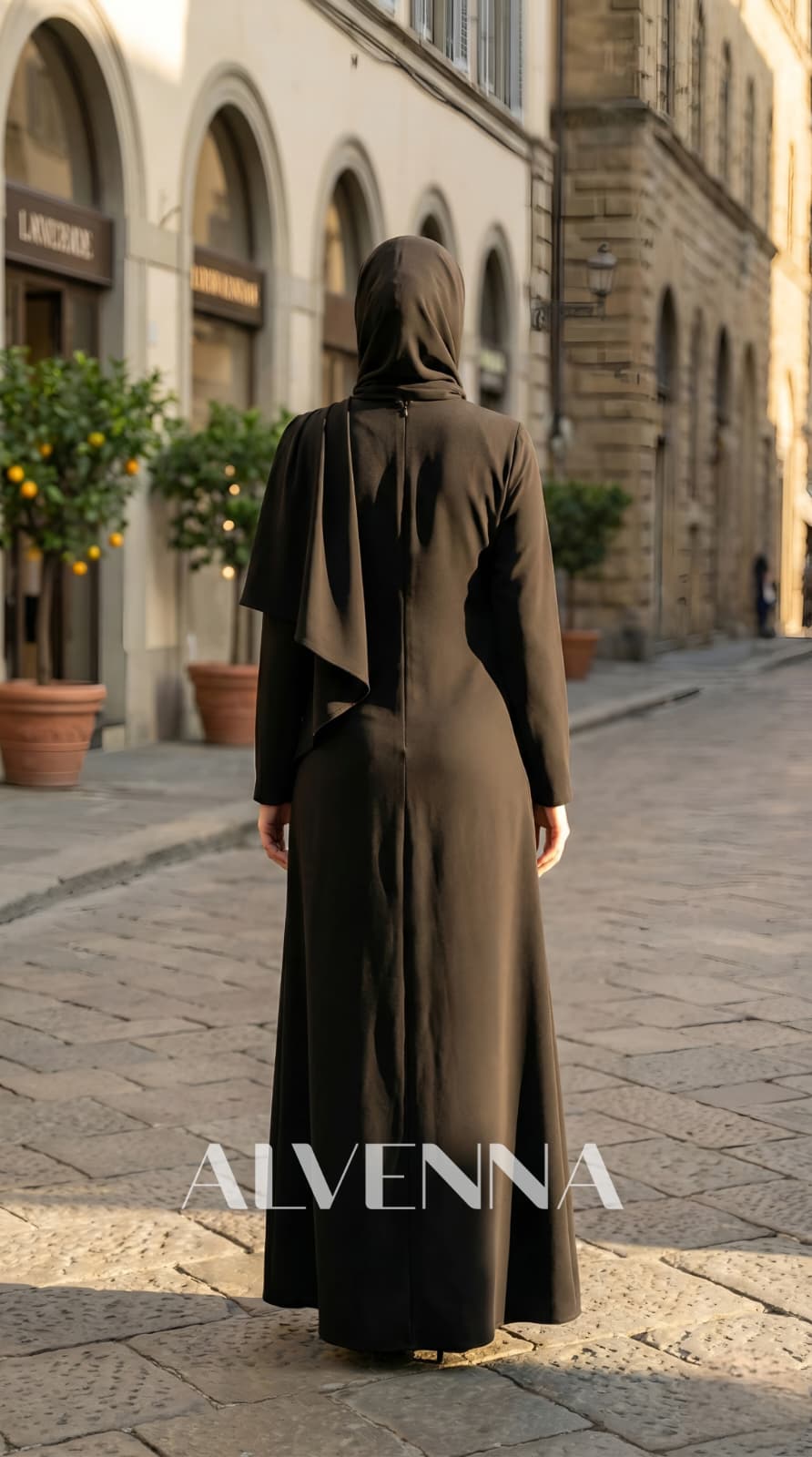 A2215 Ahenk Tesettür Abiye | Siyah