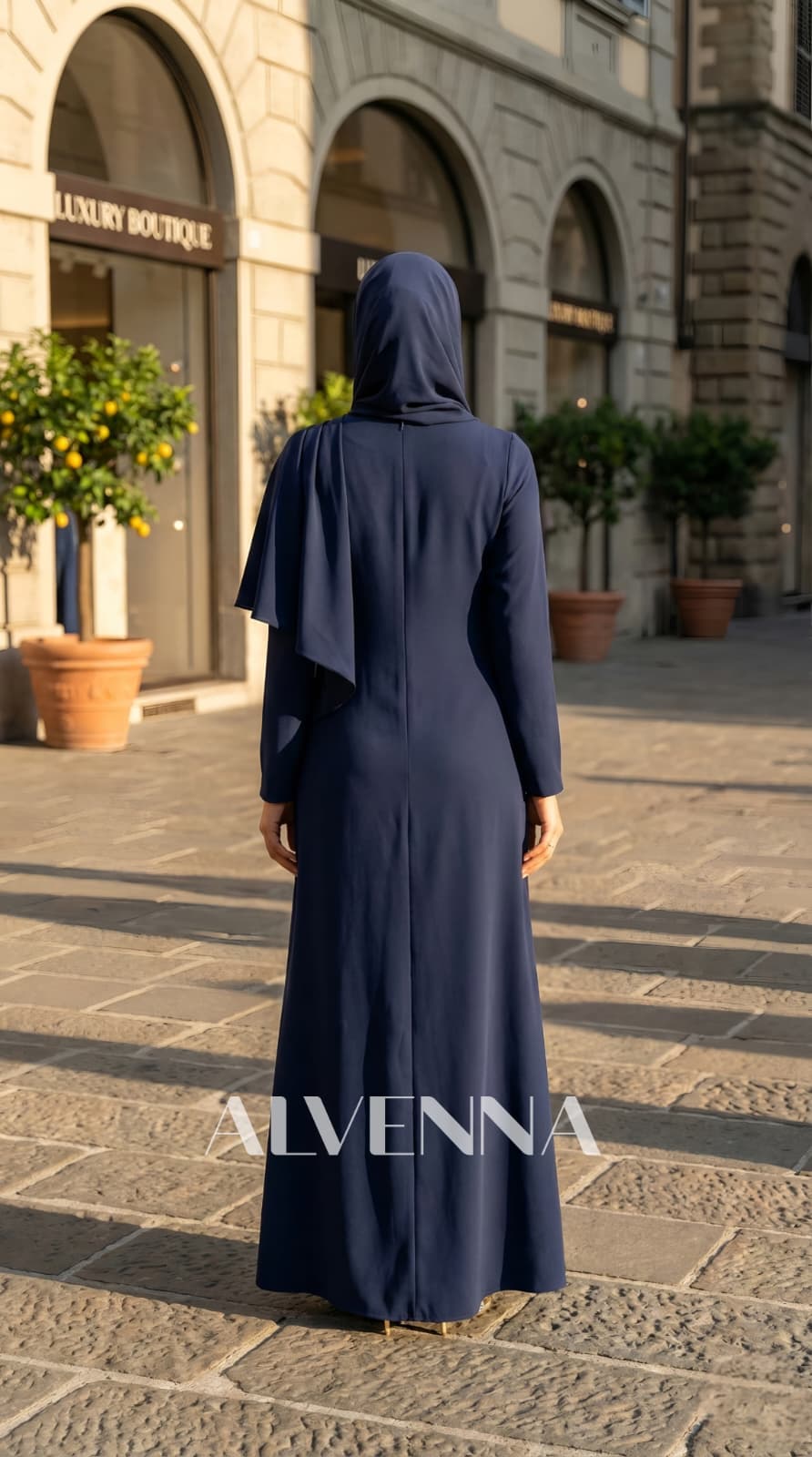 A2215 Ahenk Tesettür Abiye | Lacivert