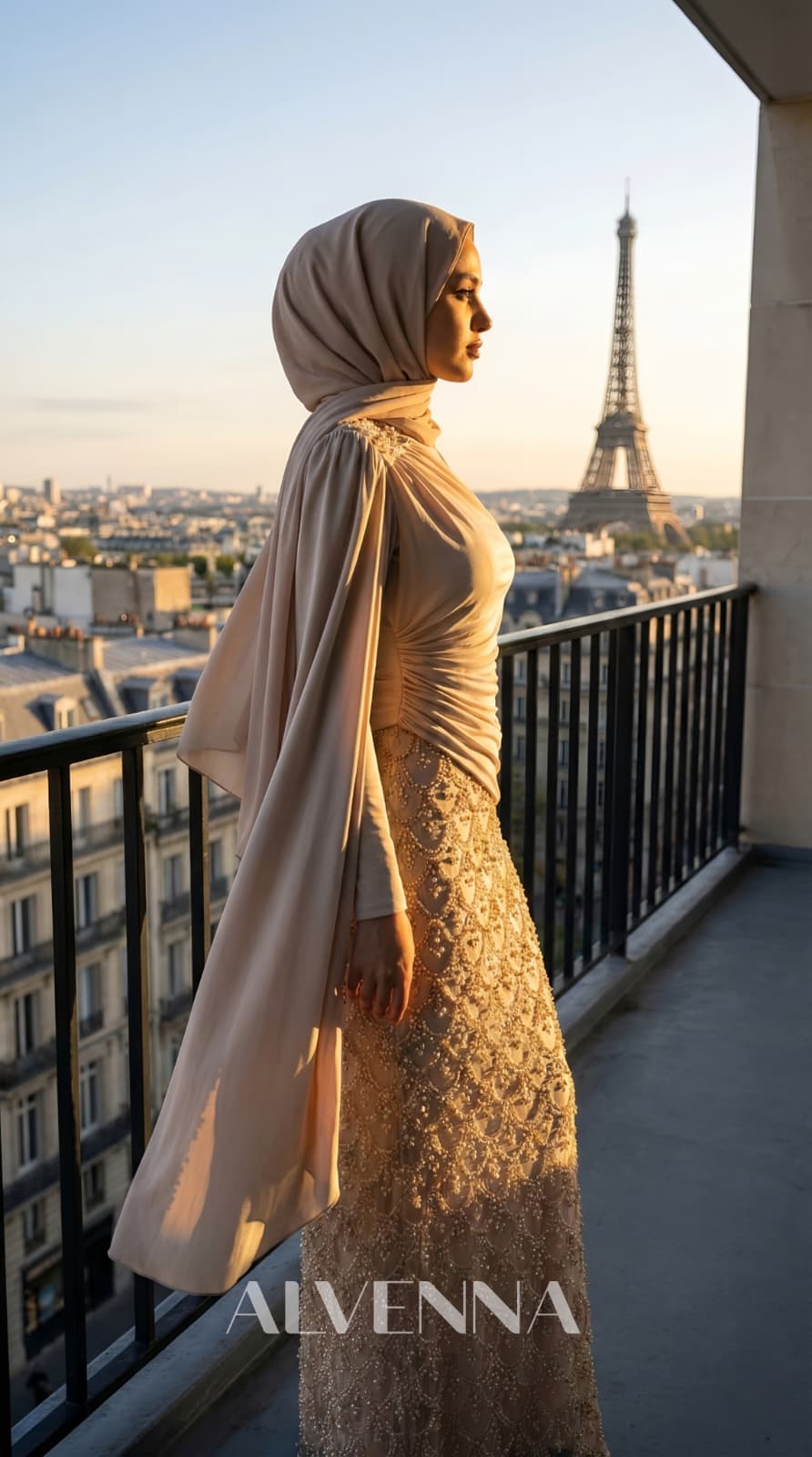 A2241 Bahar Tesettür Abiye | Altın