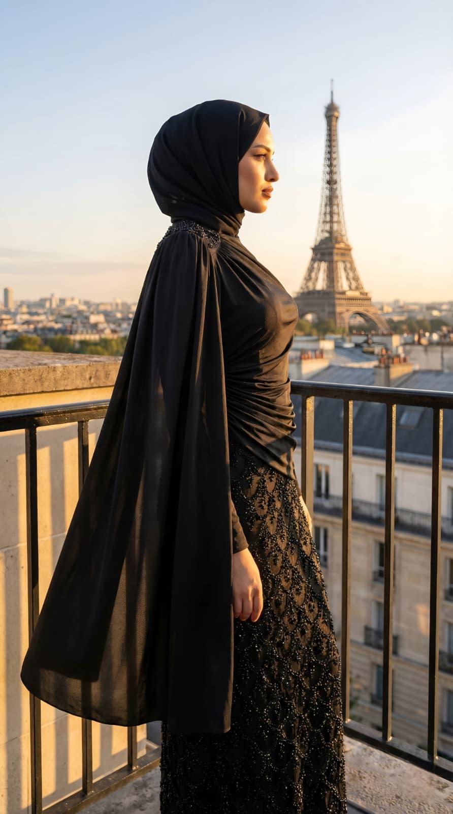 A2241 Bahar Tesettür Abiye | Siyah