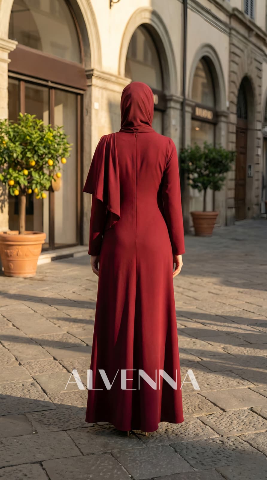 A2215 Ahenk Tesettür Abiye | Bordo