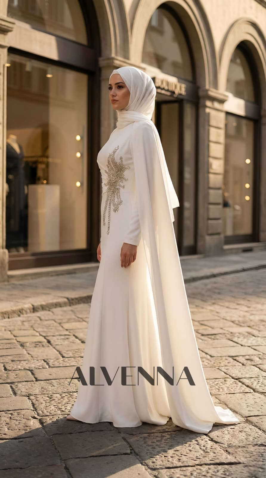 A2210 Hürrem Tesettür Abiye | Beyaz