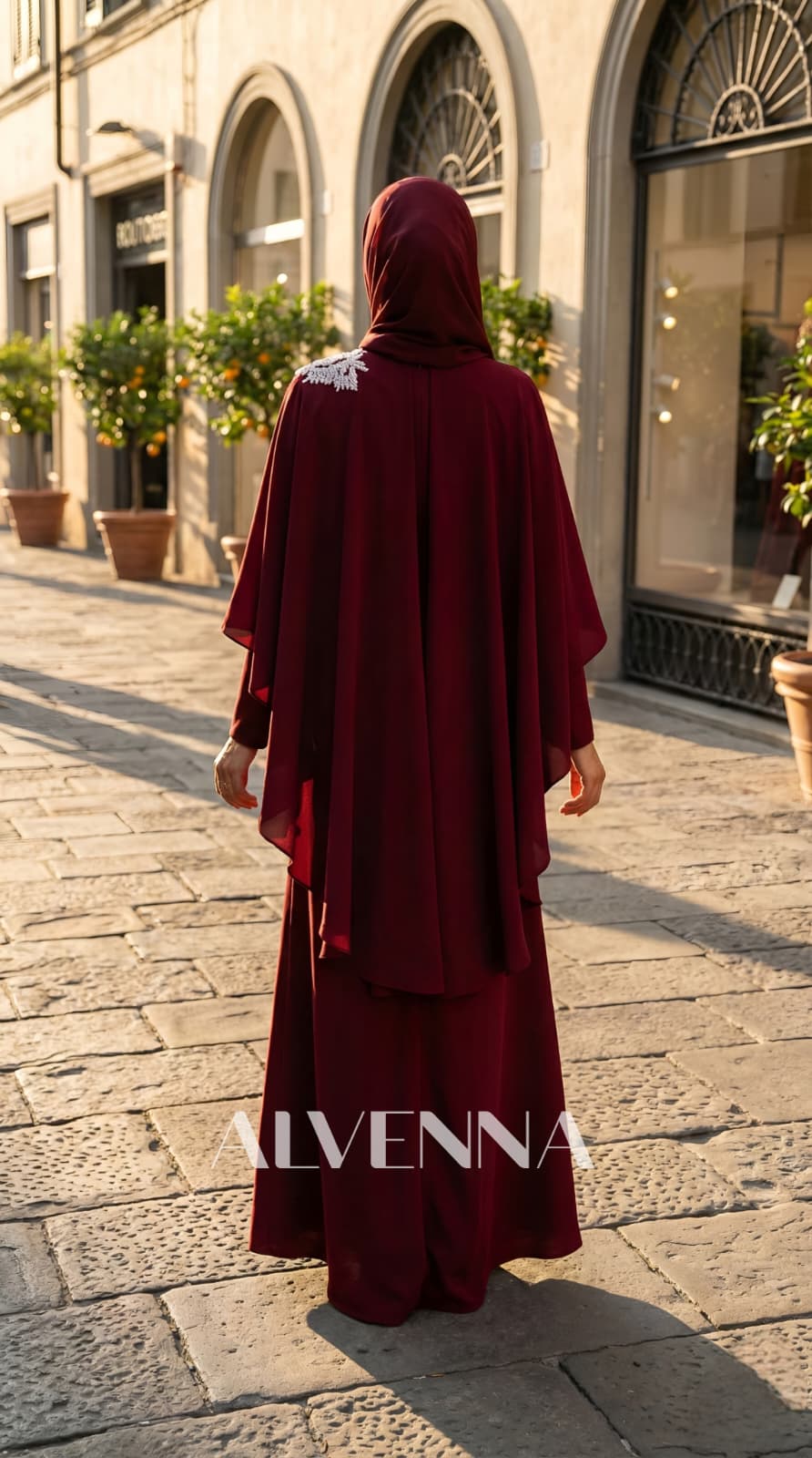 A2223 Asude Tesettür Abiye | Bordo