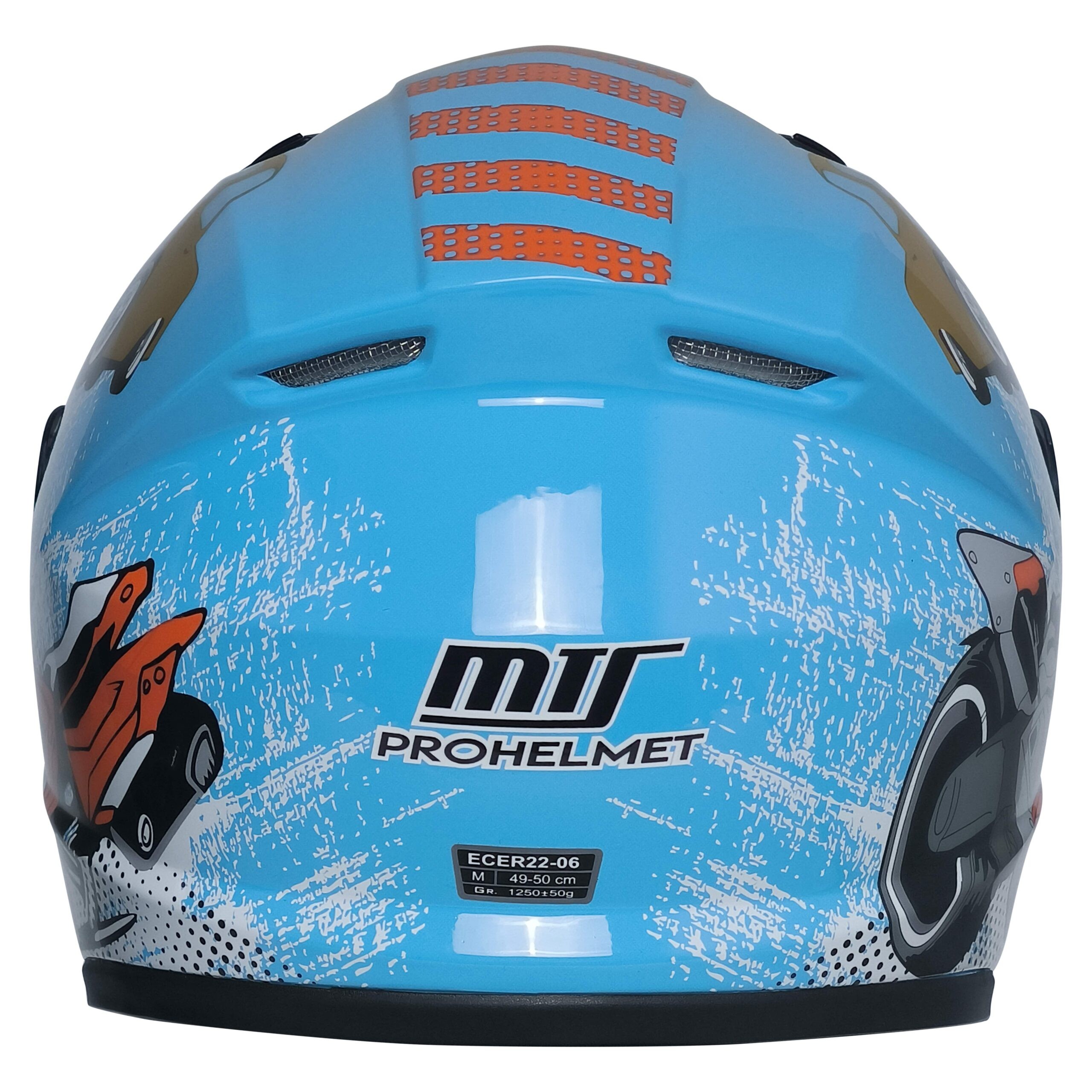 M-201 Full Face Çocuk Kask – Mavi, Güneş Vizörlü, Hafif ve Güvenli