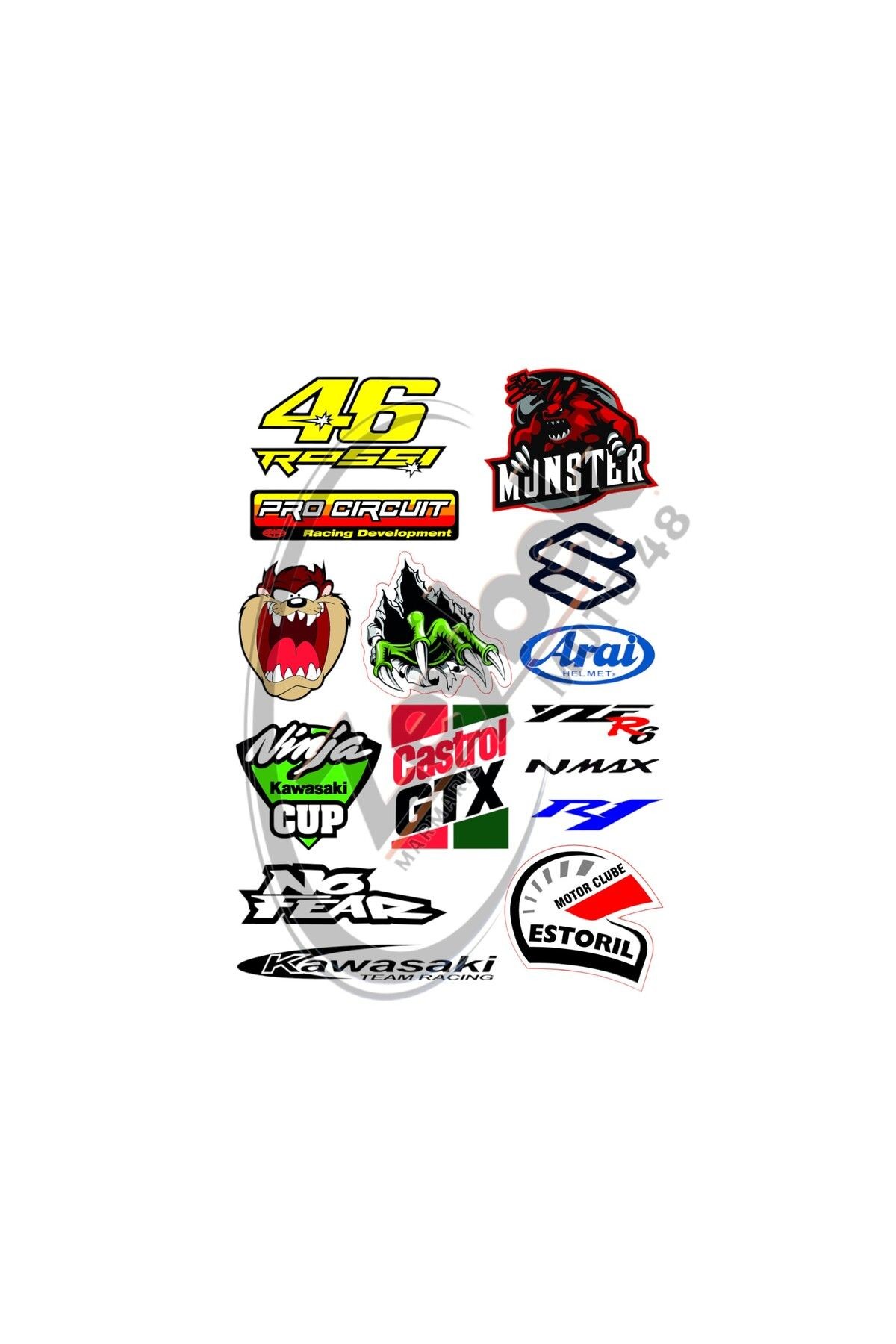 2 li BÜYÜK Sticker Set - A4 BOY- Motosiklet sticker - Kask sticker - a4 boyut - A kalite stickerlar