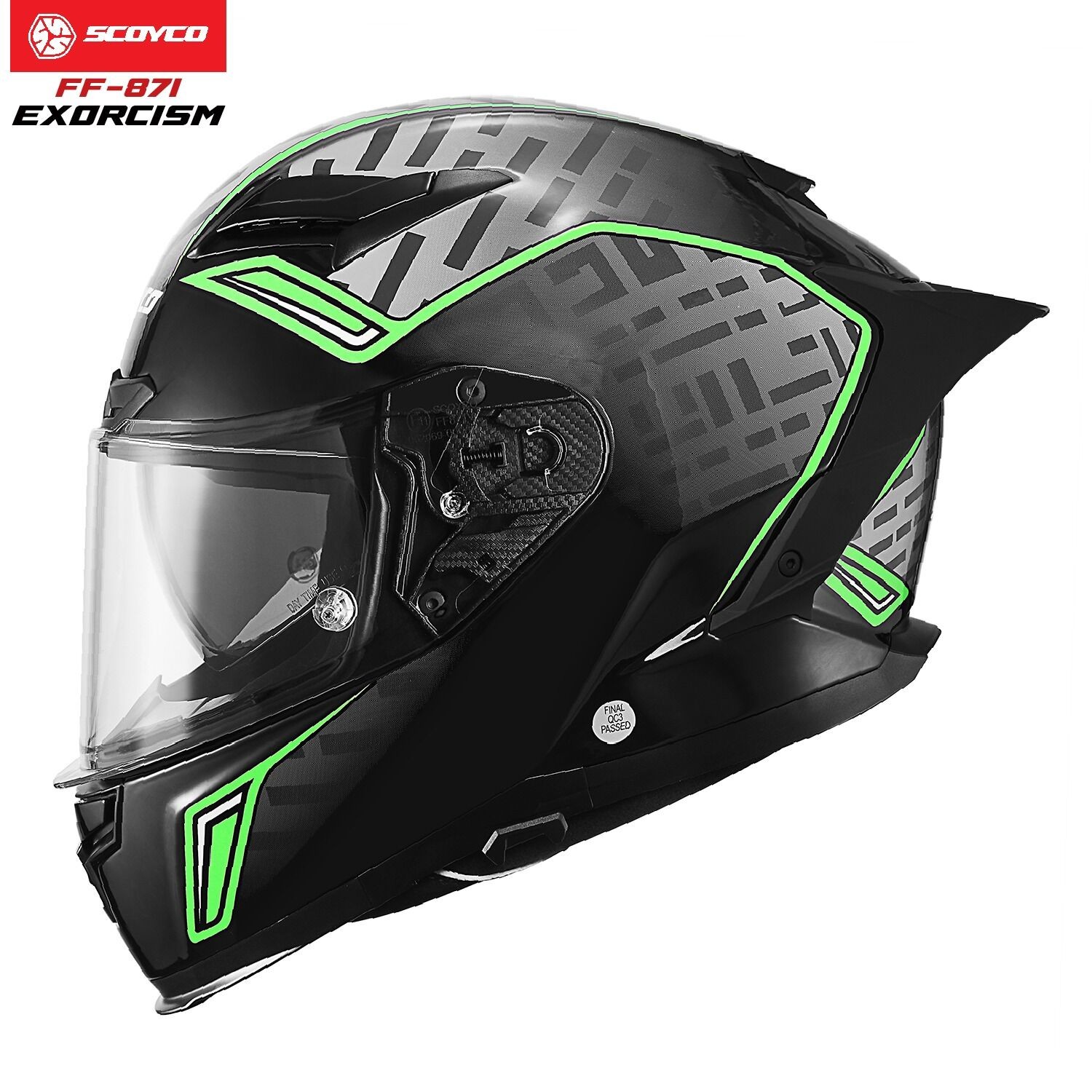  EXORCISM Full Face Kask FF-871 – Güneş Vizörlü, DOT/CE Onaylı, Intercom Uyumlu