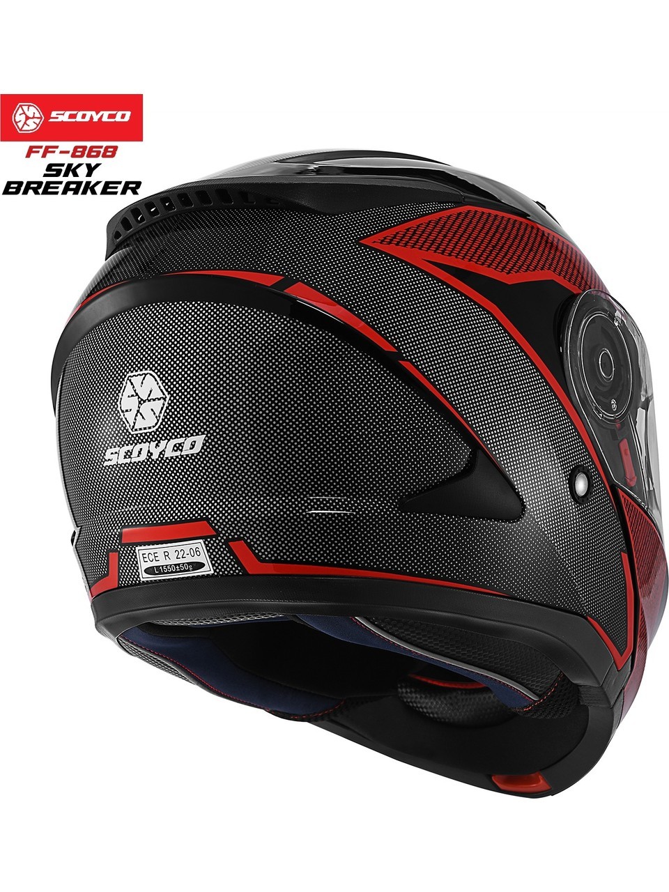 FF-868 SKY BREAKER Çene Açılır Motosiklet Kaskı | Güneş Vizörlü, DOT-CE Onaylı