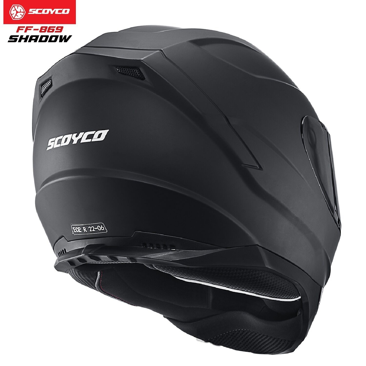  SHADOW Full Face Kask  FF-869  – Güneş Vizörlü, DOT/CE Onaylı, Intercom Uyumlu