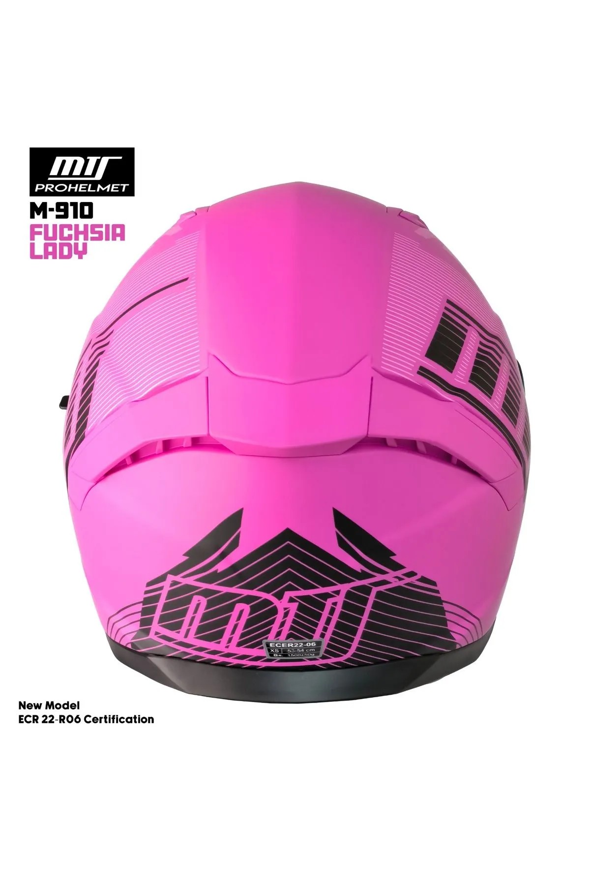  Fuchsia Lady Full Face Kadın Kask M-910 – Güneş Vizörlü, Kadınlara Özel Tasarım, DOT/CE Onaylı
