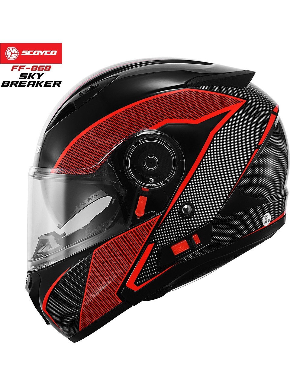 FF-868 SKY BREAKER Çene Açılır Motosiklet Kaskı | Güneş Vizörlü, DOT-CE Onaylı