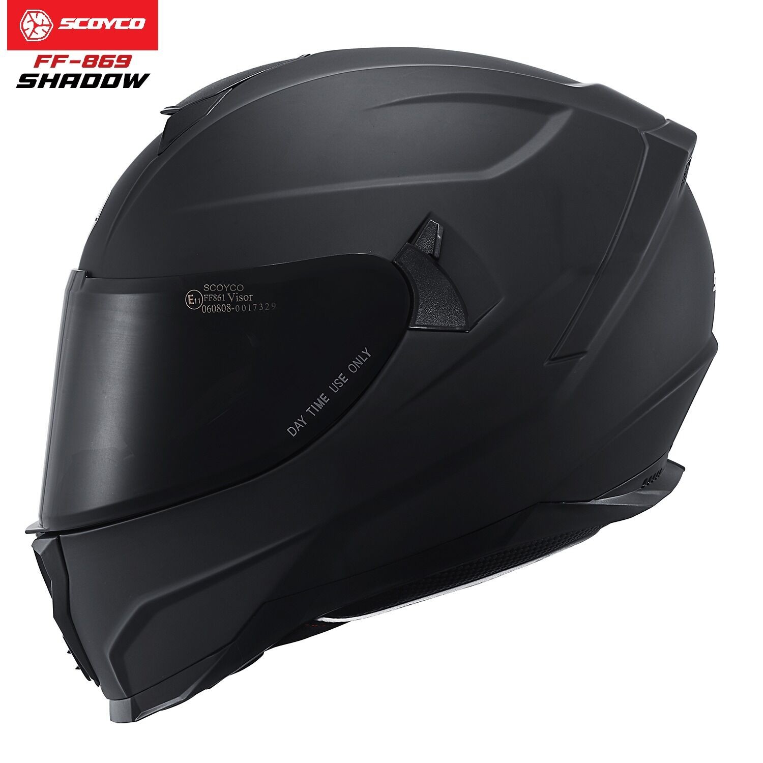  SHADOW Full Face Kask  FF-869  – Güneş Vizörlü, DOT/CE Onaylı, Intercom Uyumlu