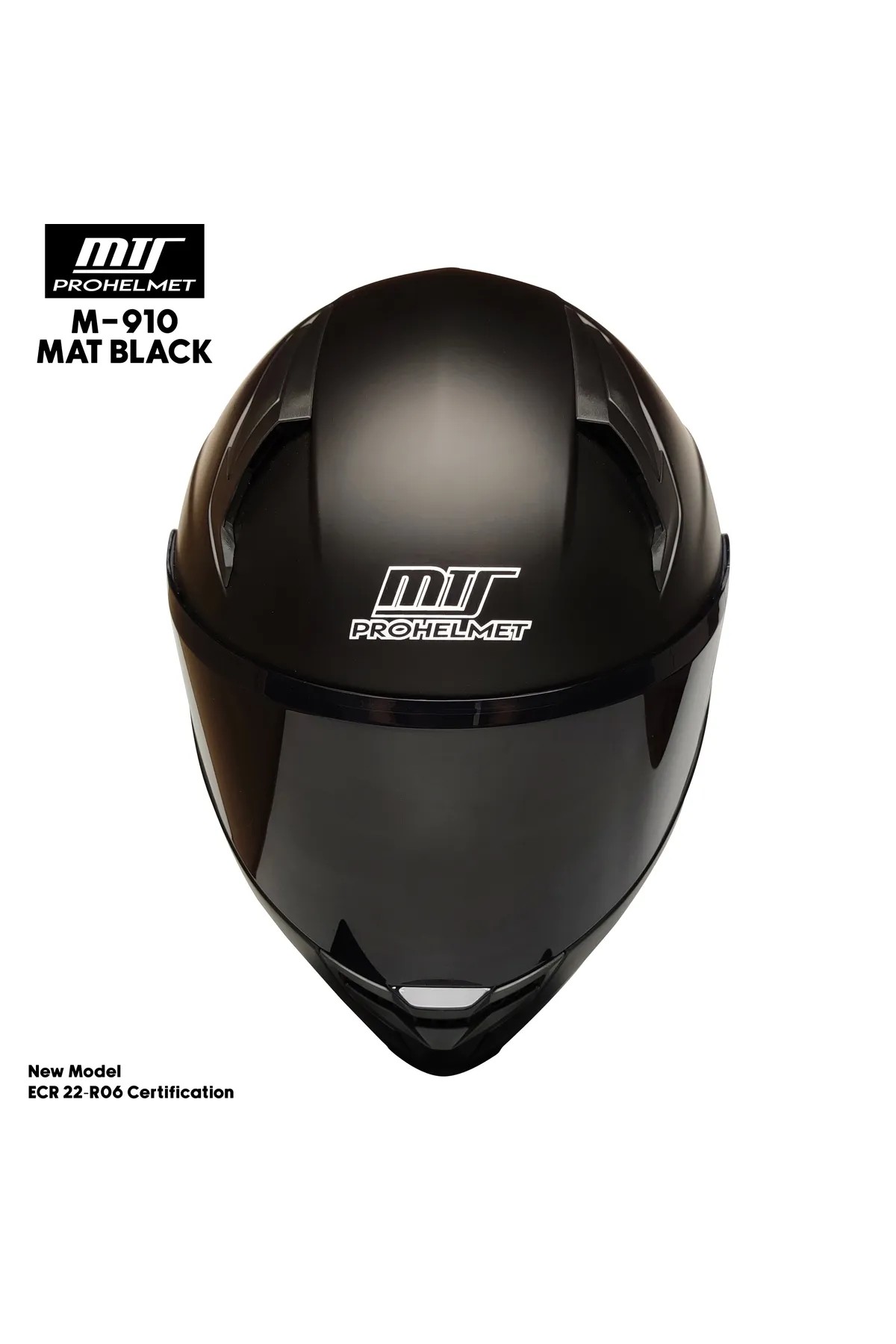M-910 Full Face Kask MAT BLACK  – Güneş Vizörlü, DOT/CE Onaylı, Intercom Uyumlu