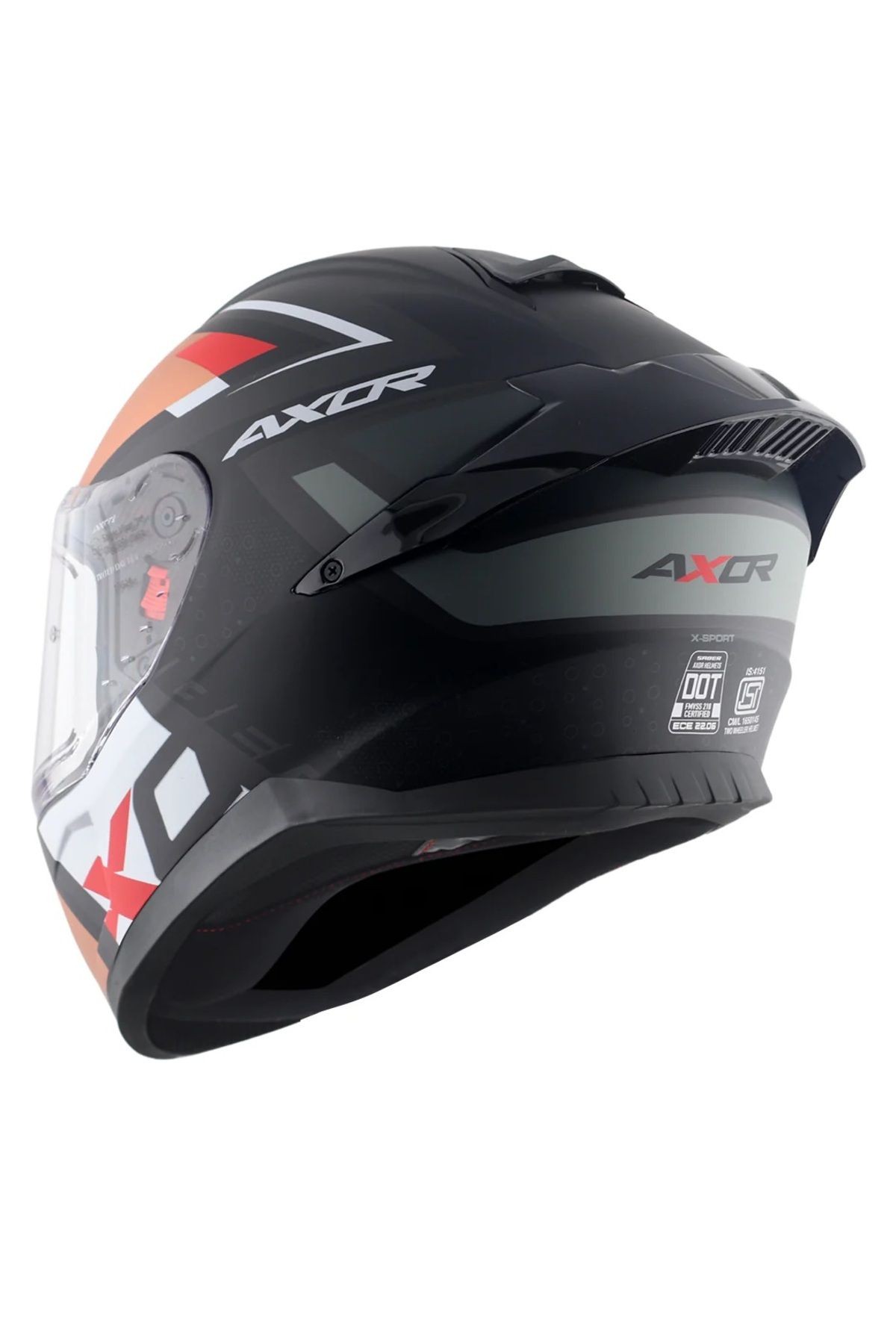 Saber X-Sport KASK MAT SİYAH TURUNCU