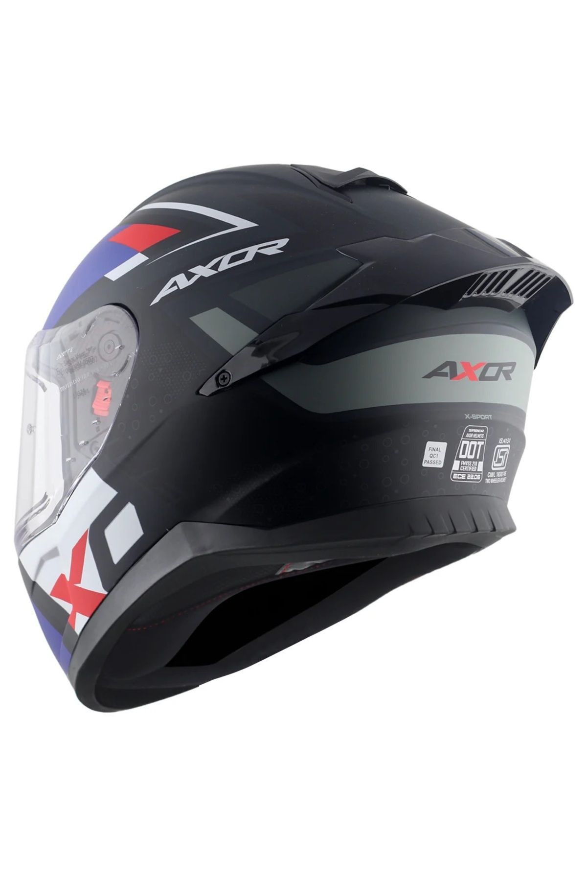 Saber X-Sport Kapalı Kask Mat Siyah Mavi