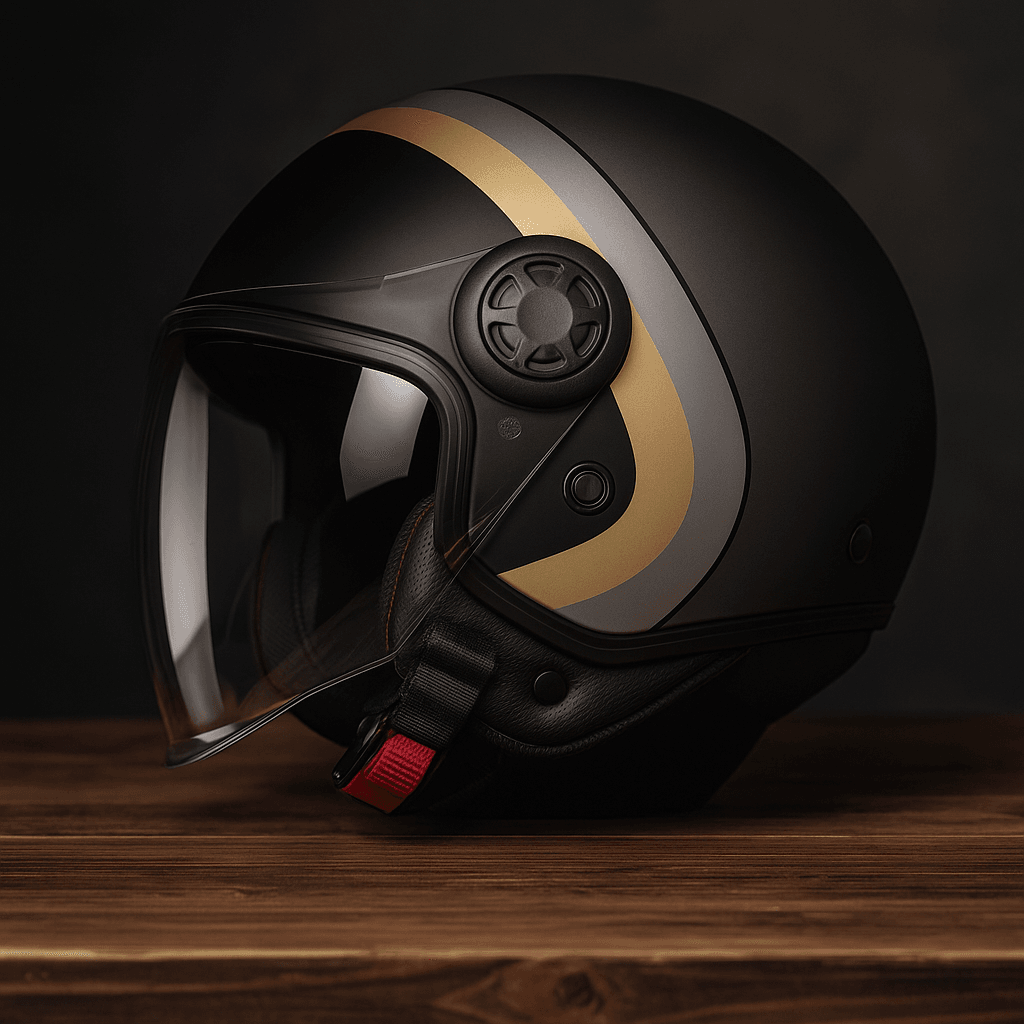MOON FR-612 Açık (Yarım) Kask - GÜNEŞ VİZÖRLÜ CE ONAYLI