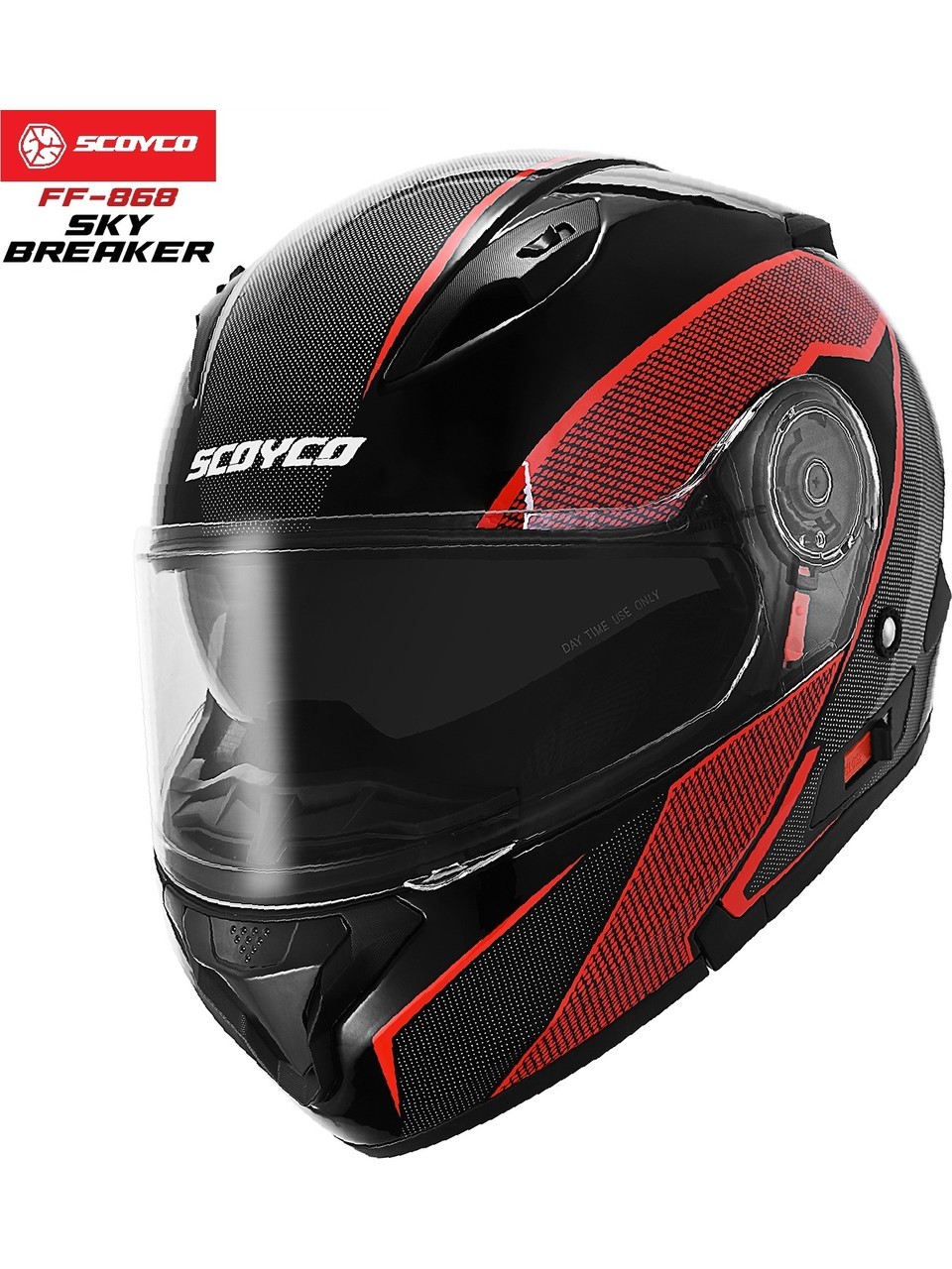 FF-868 SKY BREAKER Çene Açılır Motosiklet Kaskı | Güneş Vizörlü, DOT-CE Onaylı